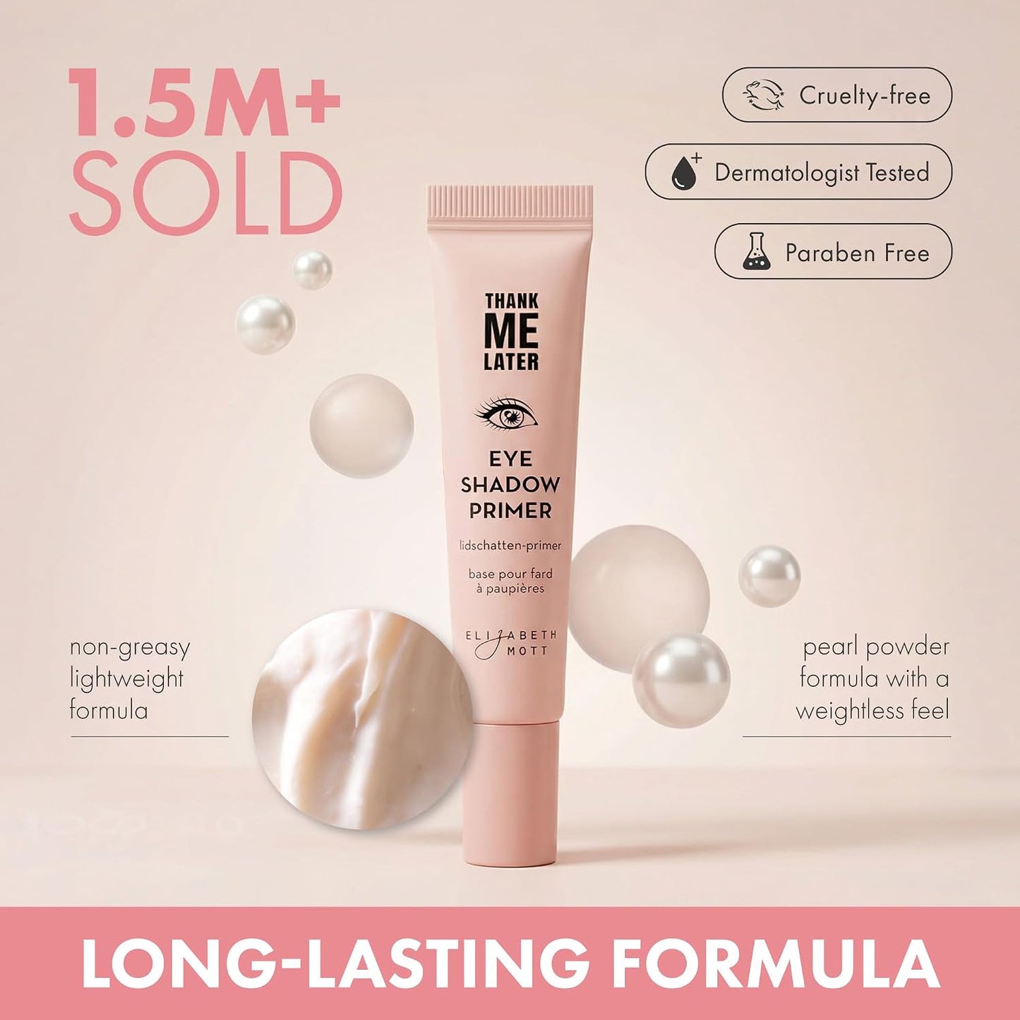 HotElizabeth Mott Thank Me Later Eye Primer, 10g | Eye Primer for Oily Lids, Crease-Free, Long-Lasting Eyeshadow Base, Smudge-Proof, Lightweight, Cruelty-Free