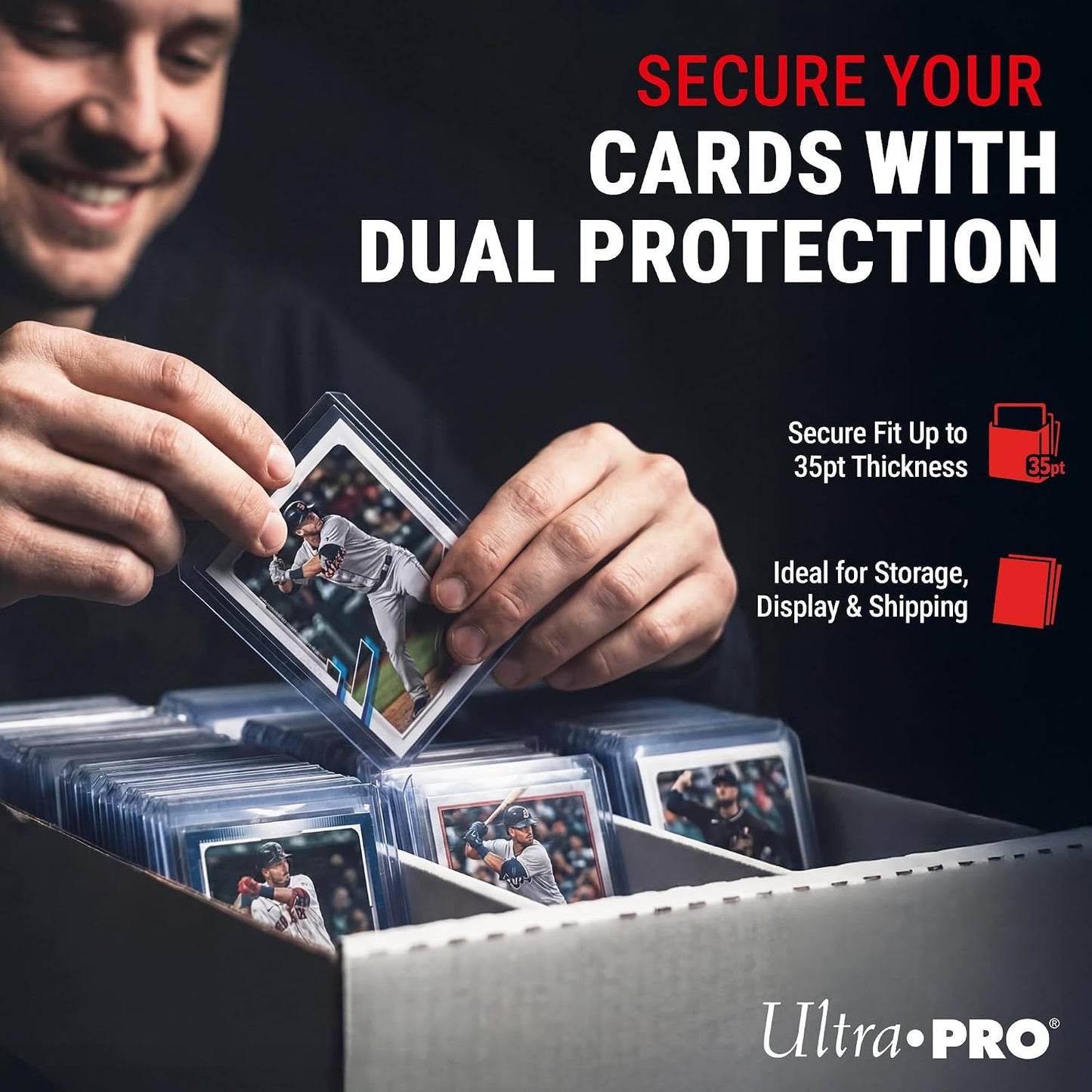 HotUltra Pro Toploaders and Card Sleeves Bundle – 3" x 4" Clear Regular Toploaders & Soft Penny Sleeves for Standard Size Cards – Hard Plastic Card Protectors for Collectible Trading Cards – 100 Pack