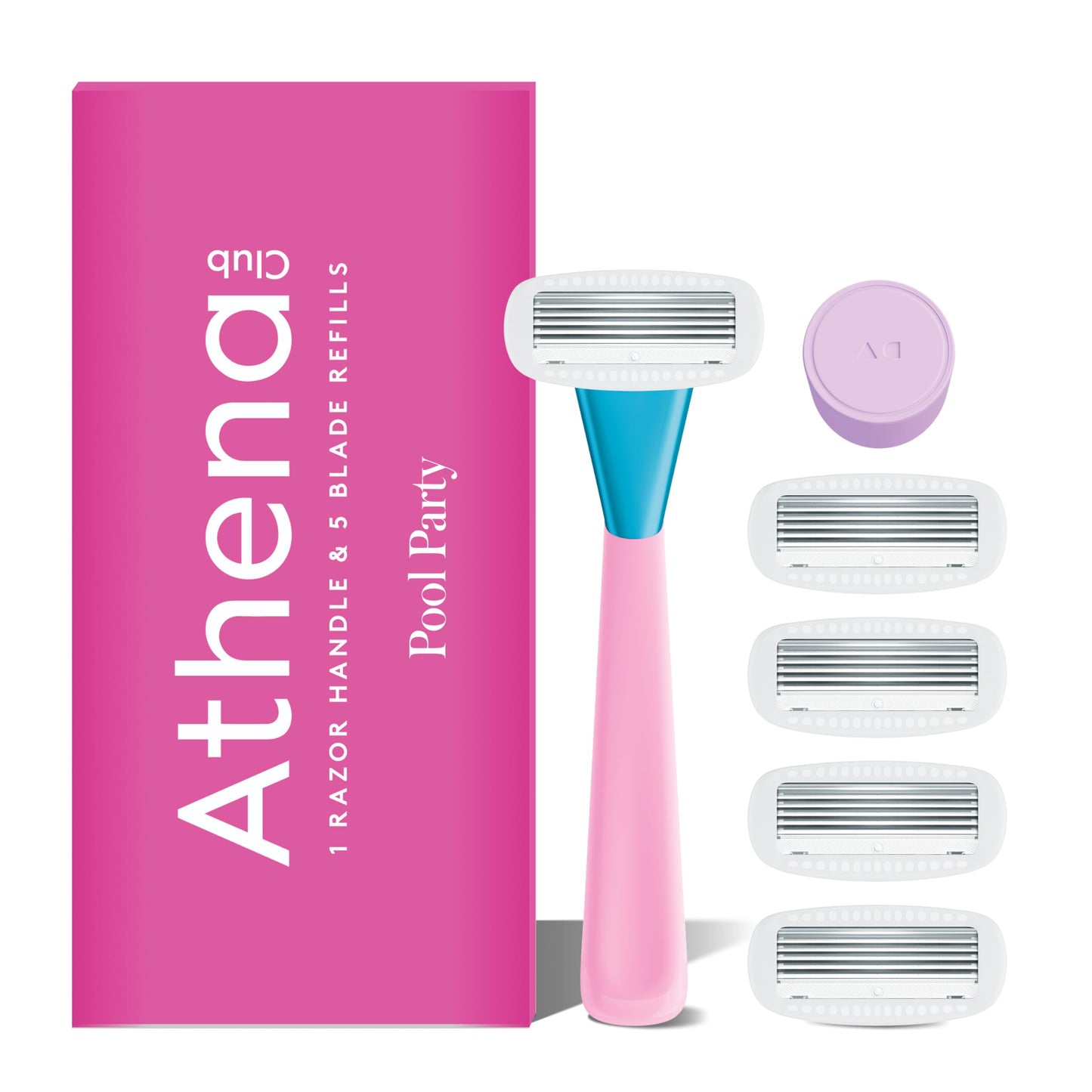 HotAthena Club Women's Razor Blade Refills, 5-Blade Cartridges, 8 Count | Shea Butter & Hyaluronic Acid Infused Stainless Steel Razors for Women , Great for Sensitive Skin , 8-Pack Refill