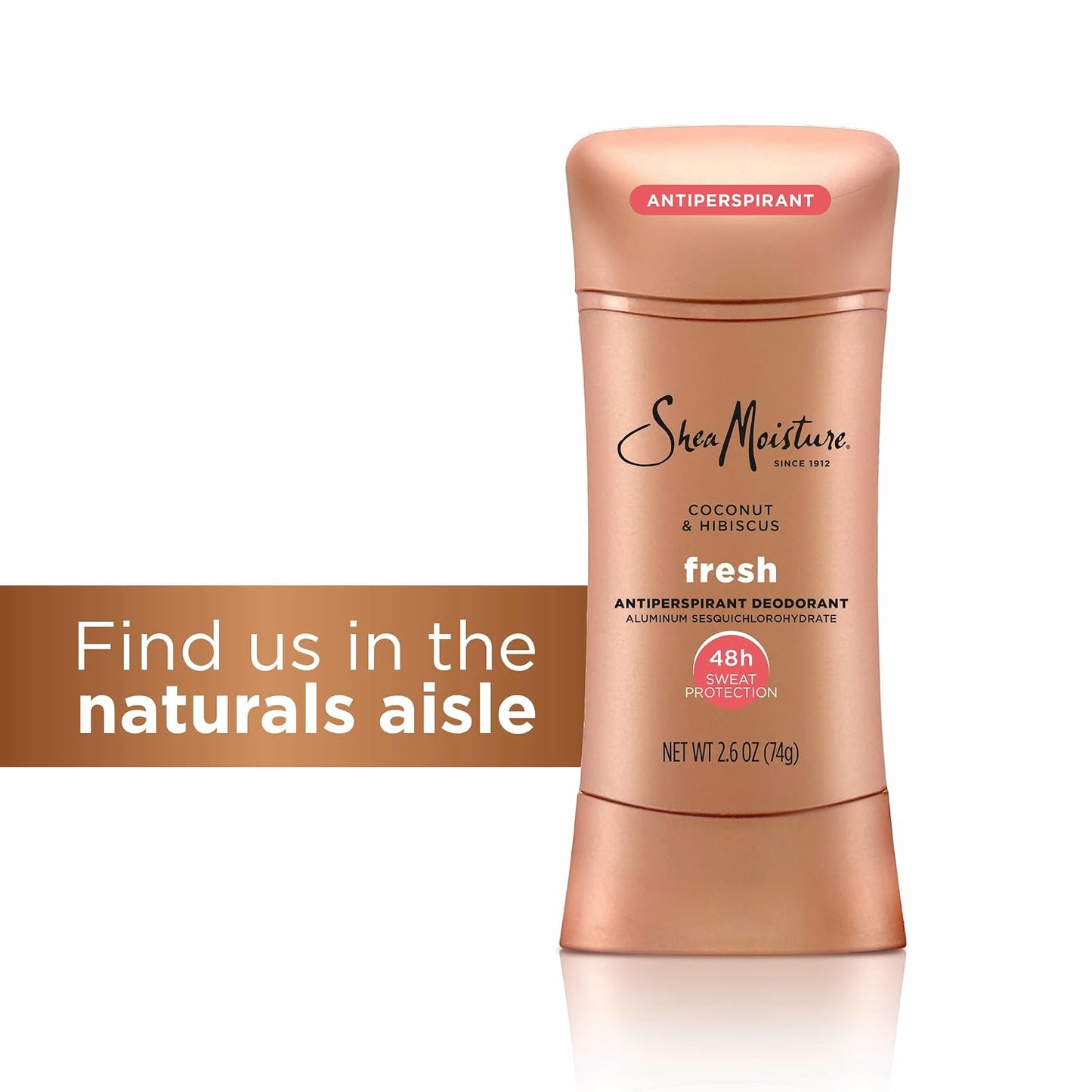 HotSheaMoisture Antiperspirant Deodorant Stick Fresh Coconut & Hibiscus 2 Count for 48HR Sweat & Odor Protection with No Parabens & No Mineral Oil 2.6 oz
