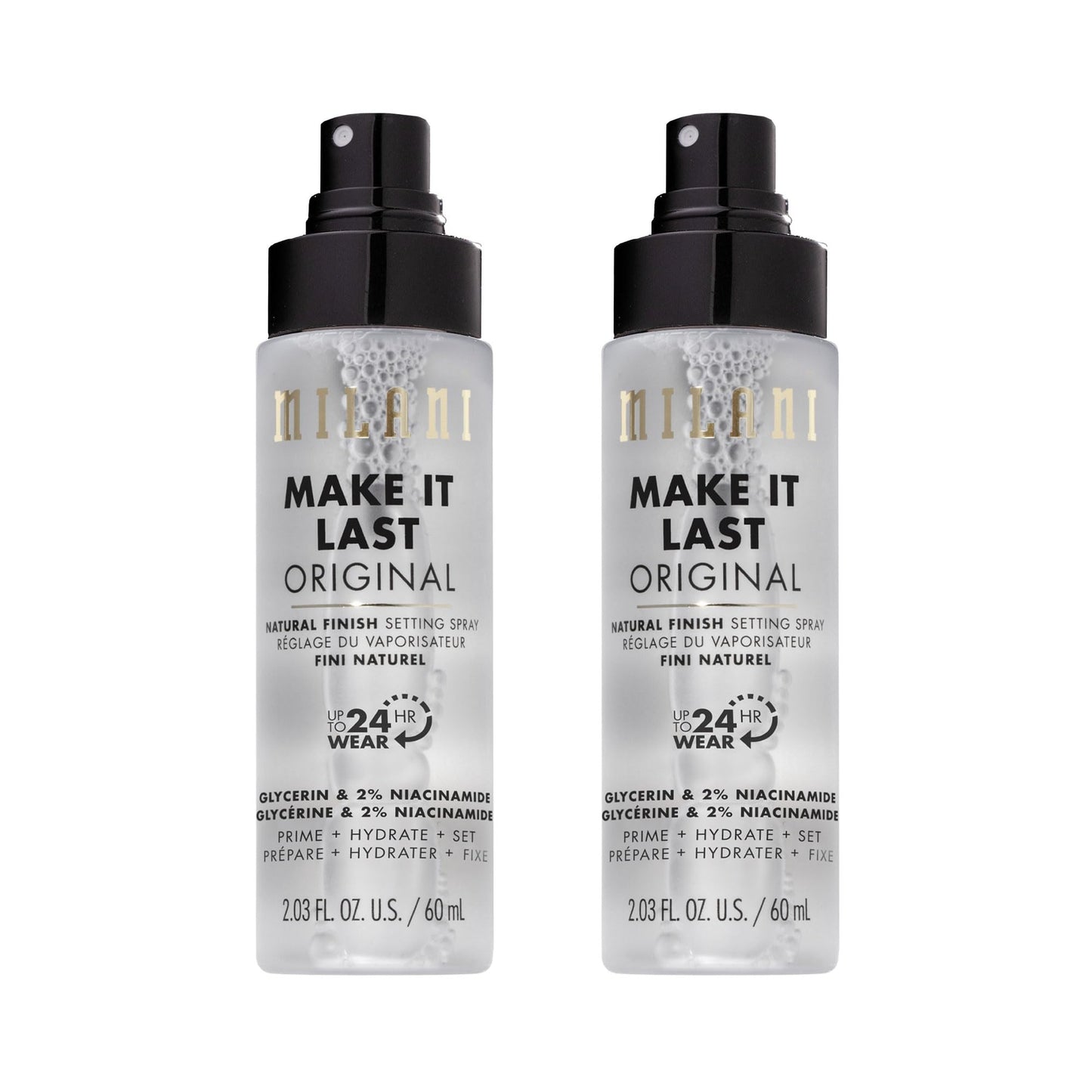 HotMilani Setting Spray + Primer, Make It Last Original - Natural Finish with Niacinamide for Hydration, Setting Spray for Makeup and Face Primer, 3-in-1 Prime + Hydrate + Set, 2.03 Fl. Oz
