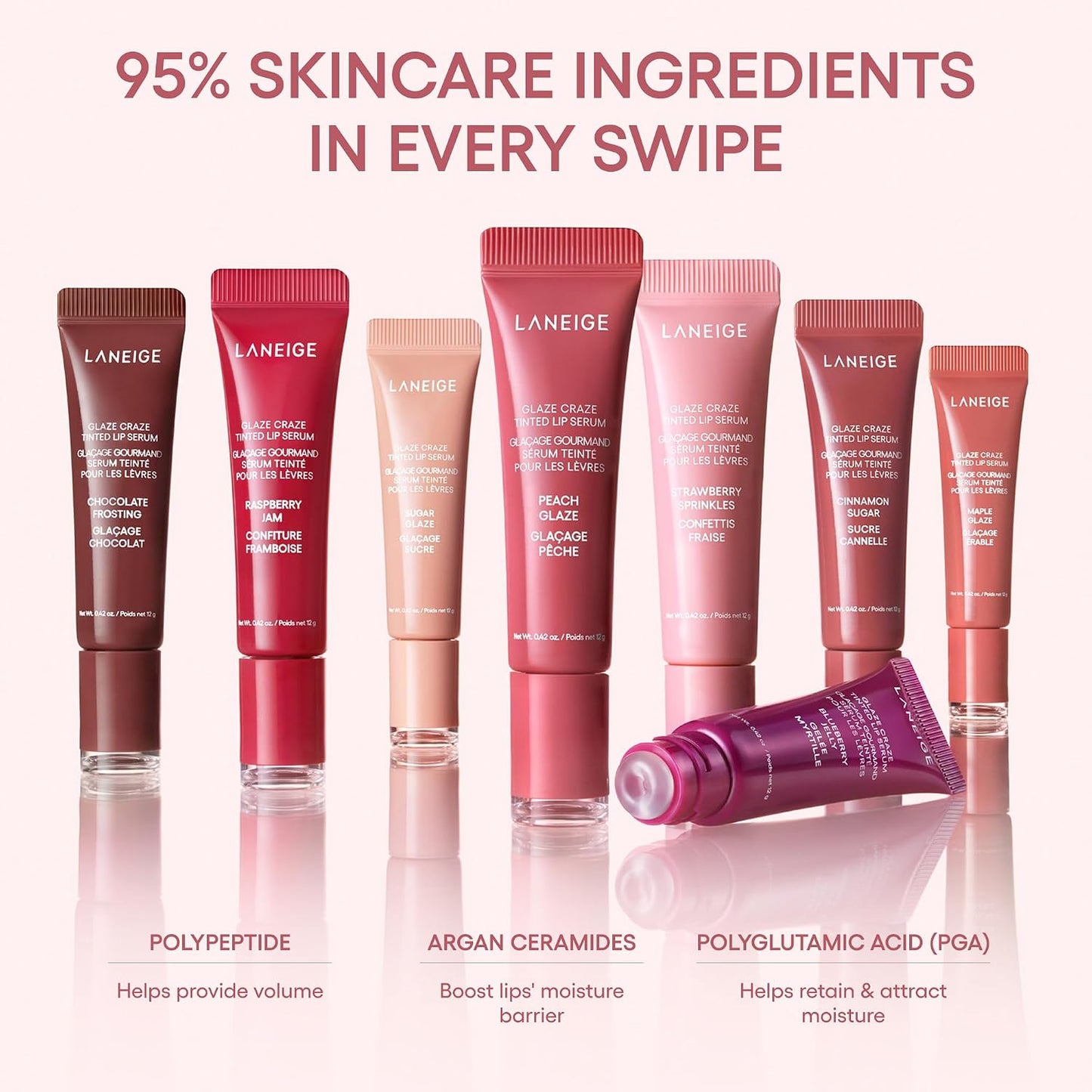 HotGlaze Craze Tinted Lip Serum, Strawberry Sprinkles: Hydrating Serum for Glossy,Nourished Lips