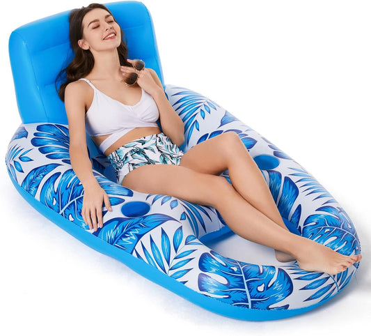 HotJasonwell Inflatable Pool Float Adult - Pool Floaties Lounger Floats Raft Floating Chair Water Floaties for Swimming Pool Lake Lounge Float with Cup Holders Beach Pool Party Toys for Adults