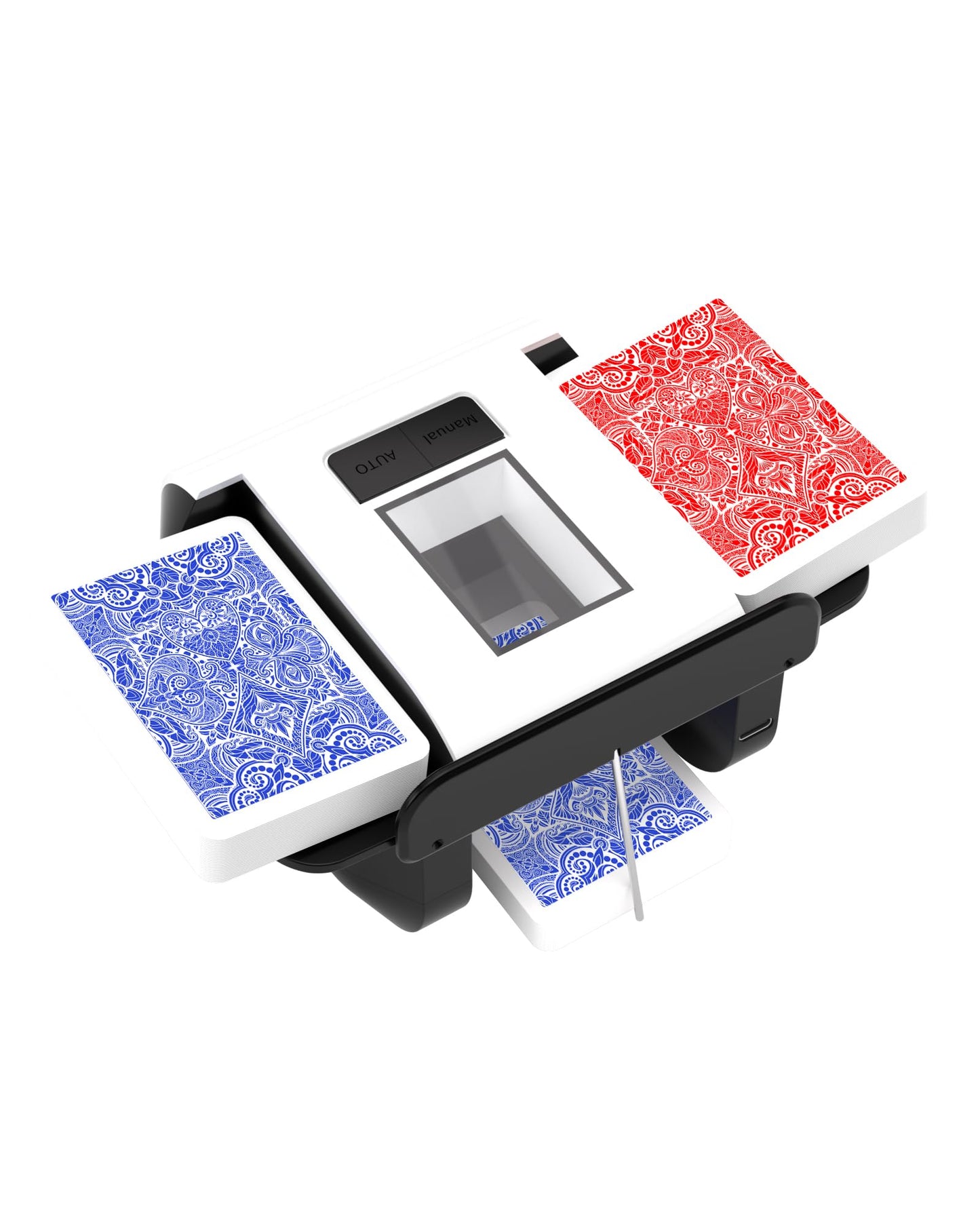 Hot ADZERD Automatic Card Shuffler for Seniors, Rechargeable One Press, Quiet Electric Shuffle Machine for Family Games and Poker Night, White