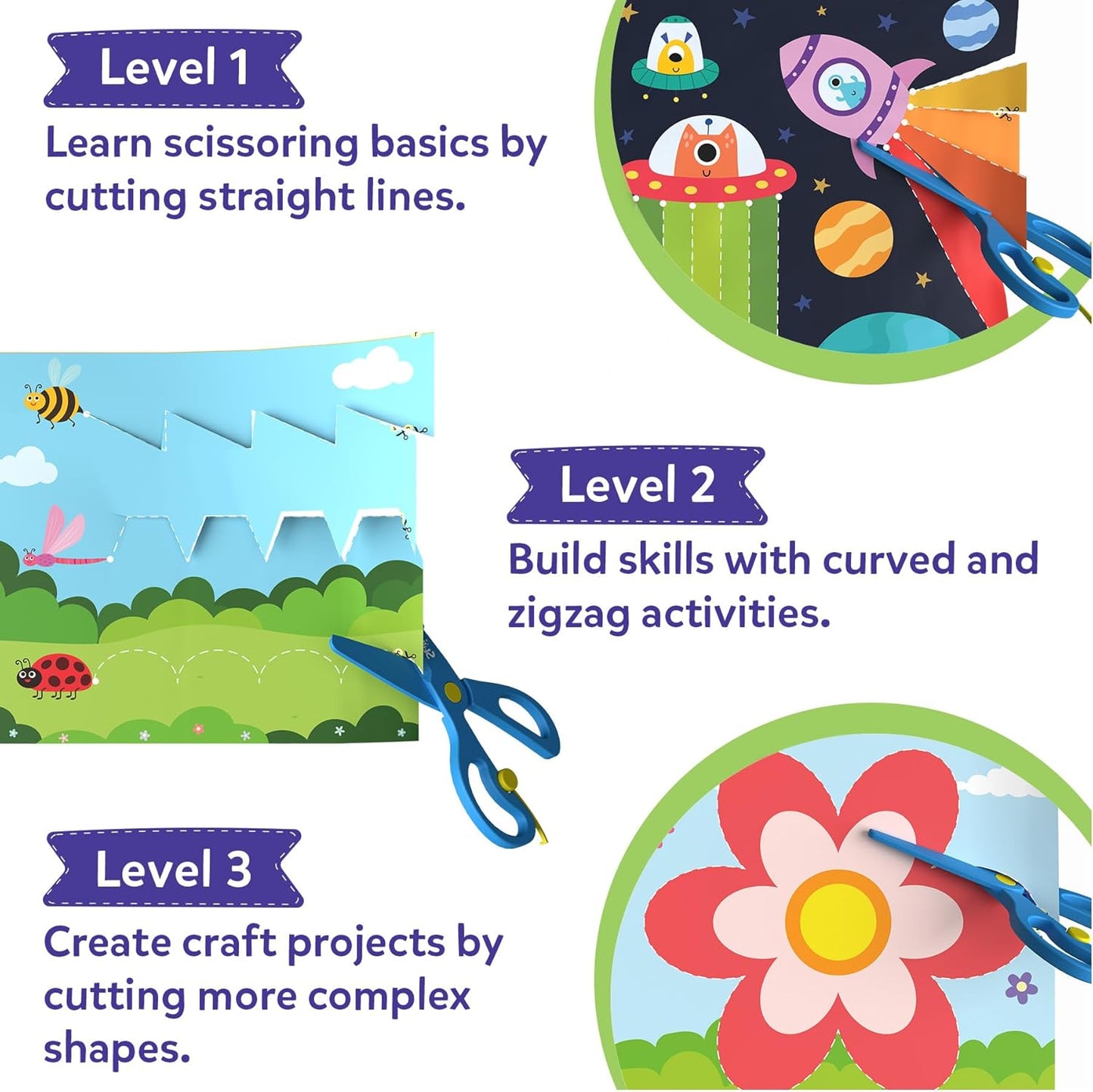 HotSkillmatics Scissor Skills Activity Book for Preschoolers – Snip Snip