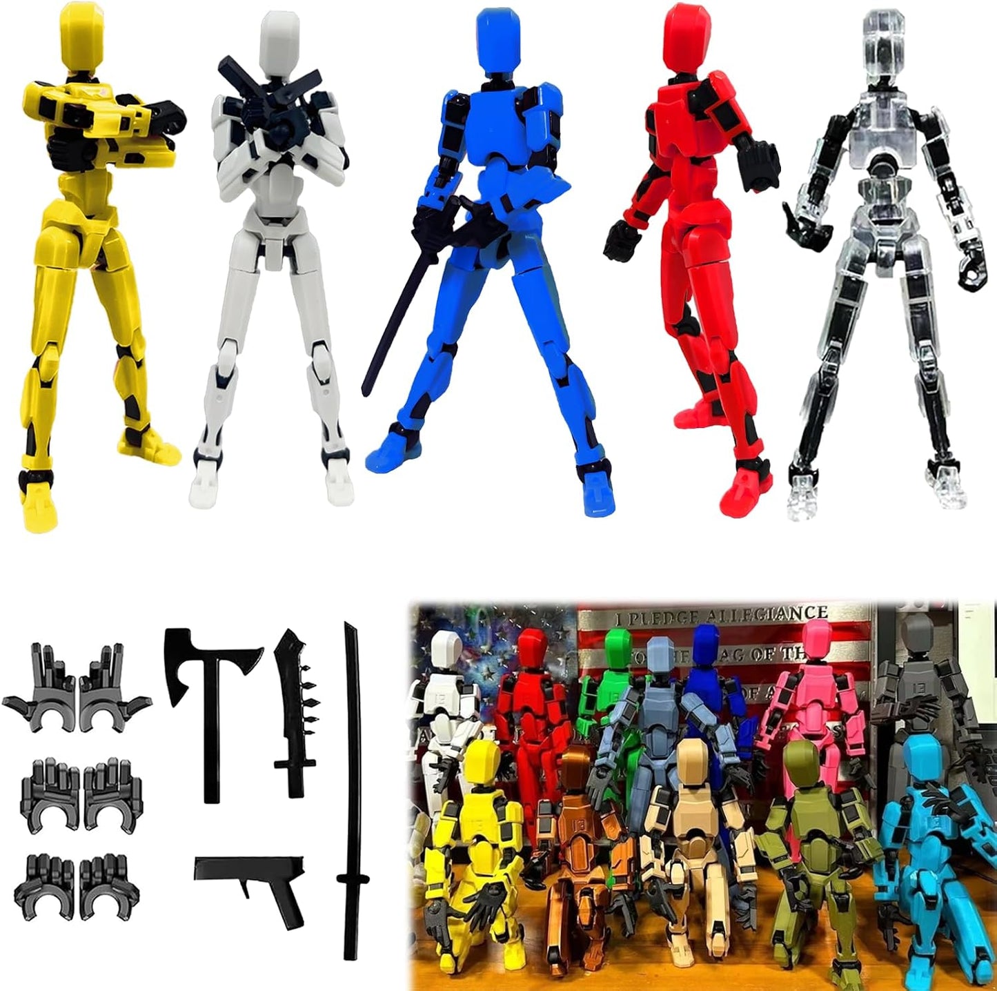 Hot 2026 New Assembly Completed-Titan 13 Action Figure,Dummy Robot 13 Action Figures Set,3D Printed Multi-Jointed Action Figures,Nova 13 Action Figure for Collectors Desktop Decorations (5pcs)