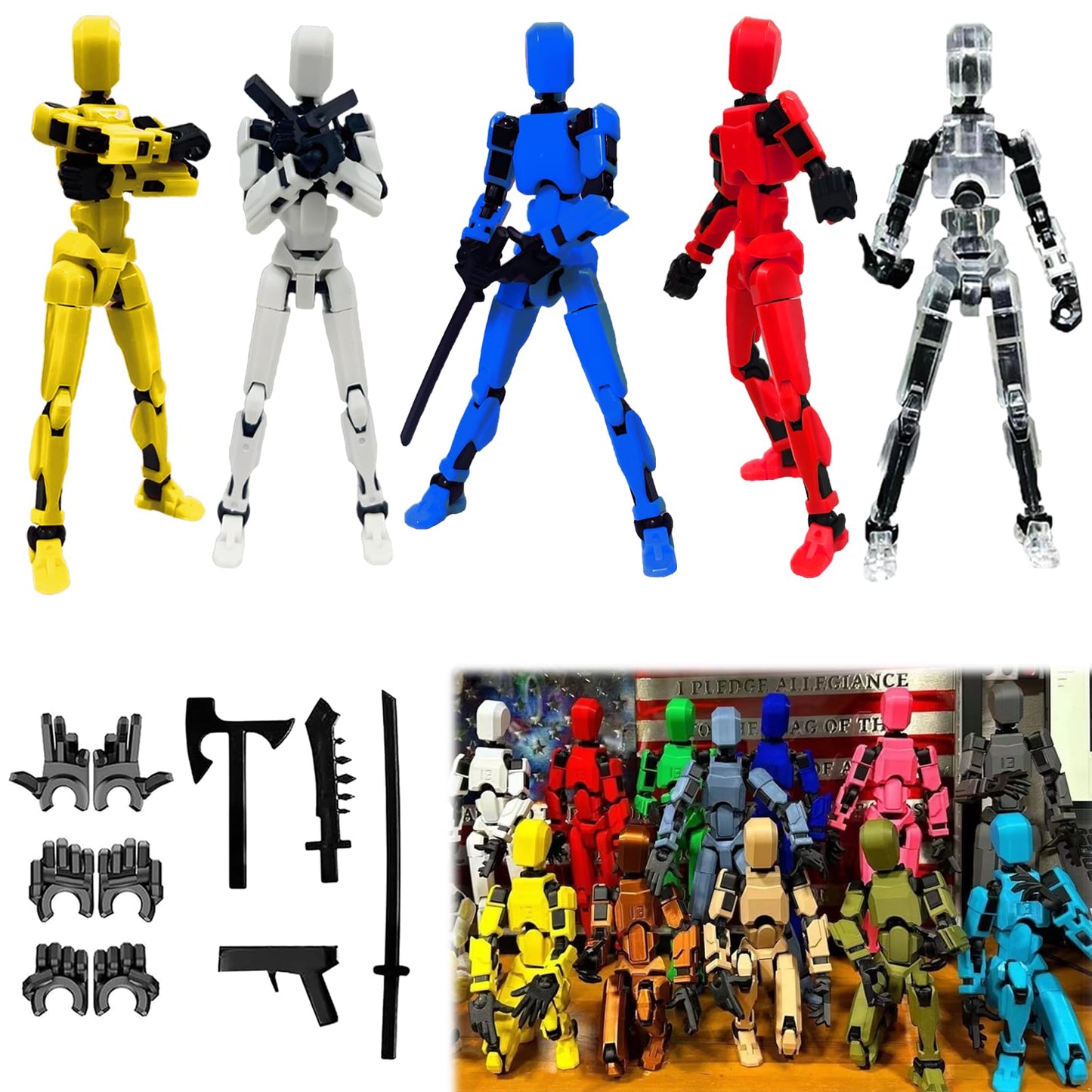 Hot 2026 New Assembly Completed-Titan 13 Action Figure,Dummy Robot 13 Action Figures Set,3D Printed Multi-Jointed Action Figures,Nova 13 Action Figure for Collectors Desktop Decorations (5pcs)