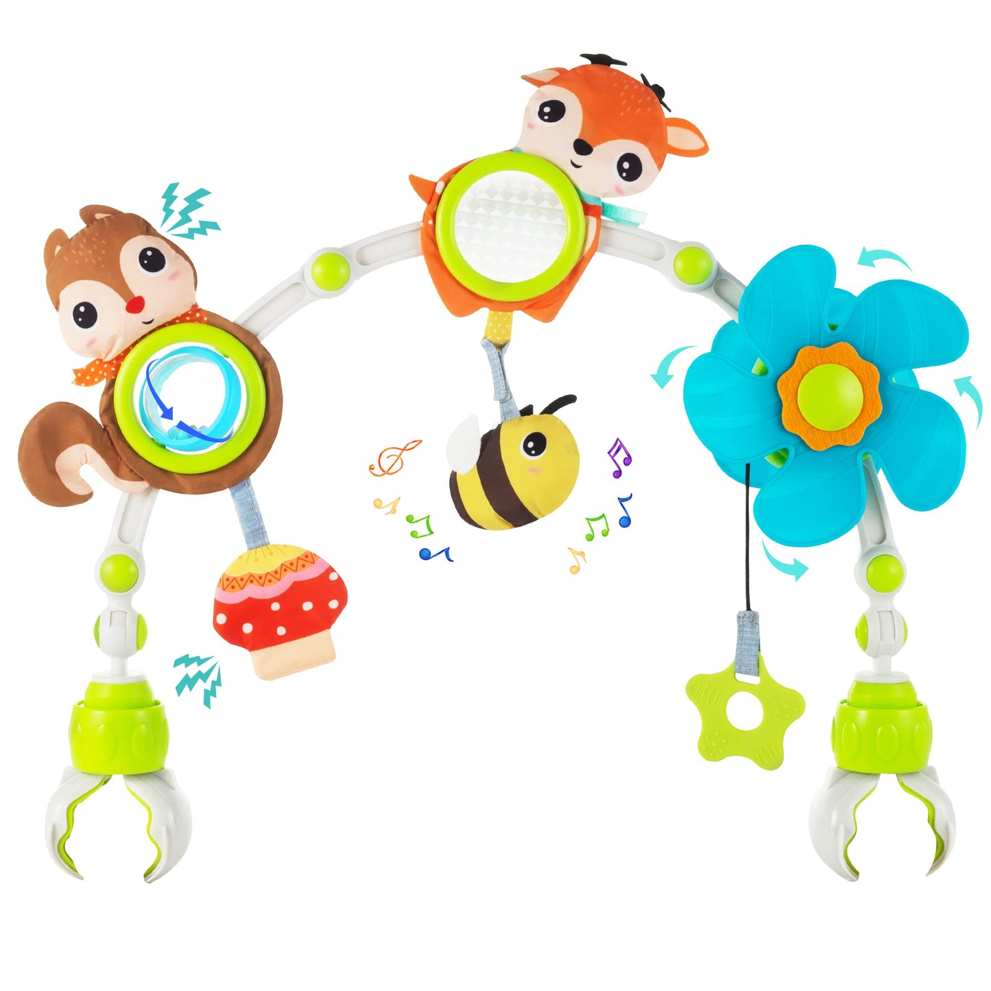 HotLynncare Adjustable Arch Bassinet Toys for Infant & Toddlers, Stroller Arch, Baby Crib Toys with Fascinating Hanging for Stimulating Baby’s Senses and Developing Motor Skills
