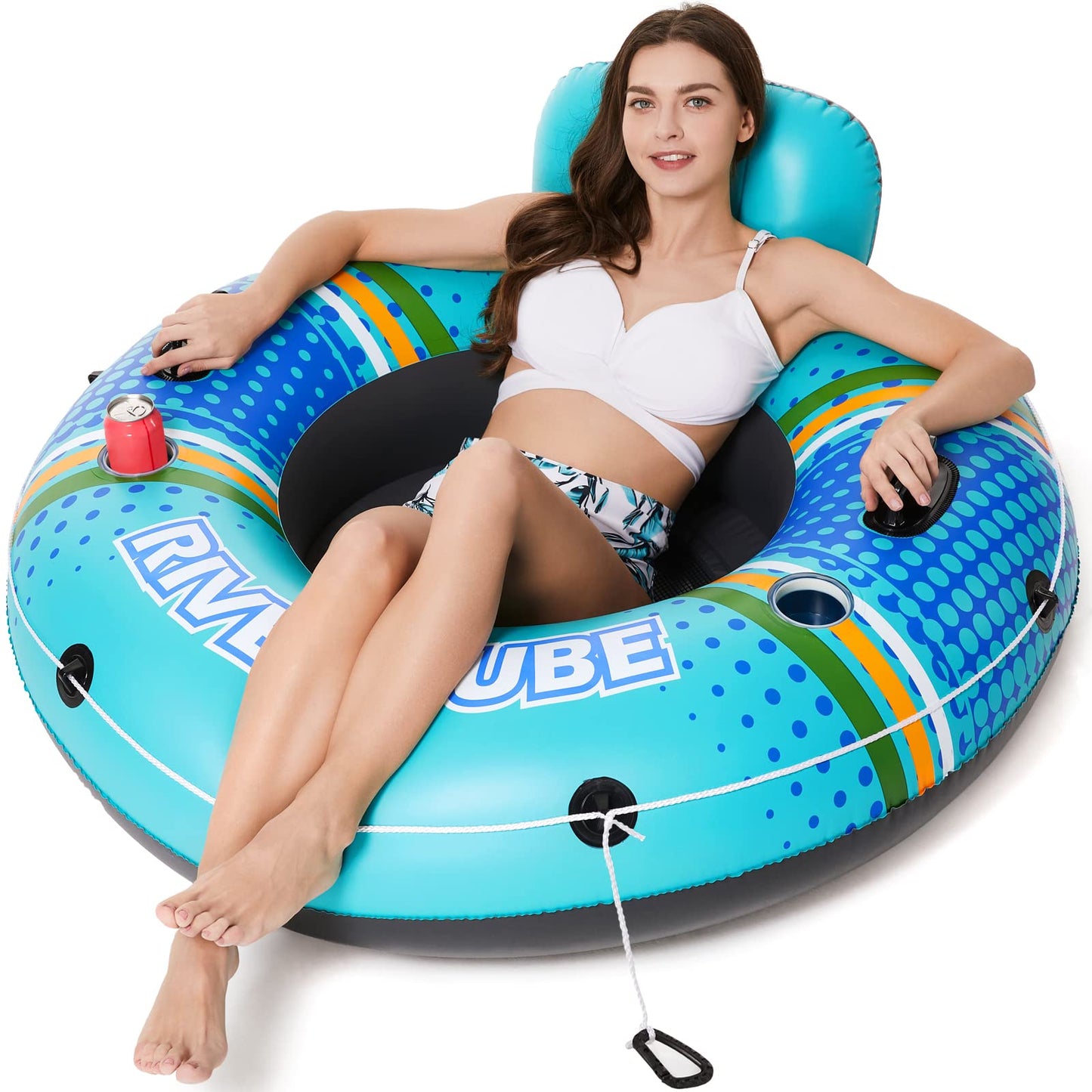 Hot Jasonwell Inflatable River Tube Float - Heavy Duty River Float Pool Floats Lake Premium Water Tubes for Floating Recreational River Raft Lounge Floaties with 2 Cup Holders for Adult