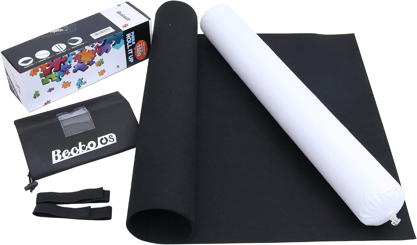 Hot Becko US Puzzle Mat Roll Up with Drawstring Storage Bag, Felt Rollup Mat for Easy Transport & Storage, Portable Puzzle Board Puzzles Saver Keeper for Jigsaw Puzzles Up to 1500 Pieces