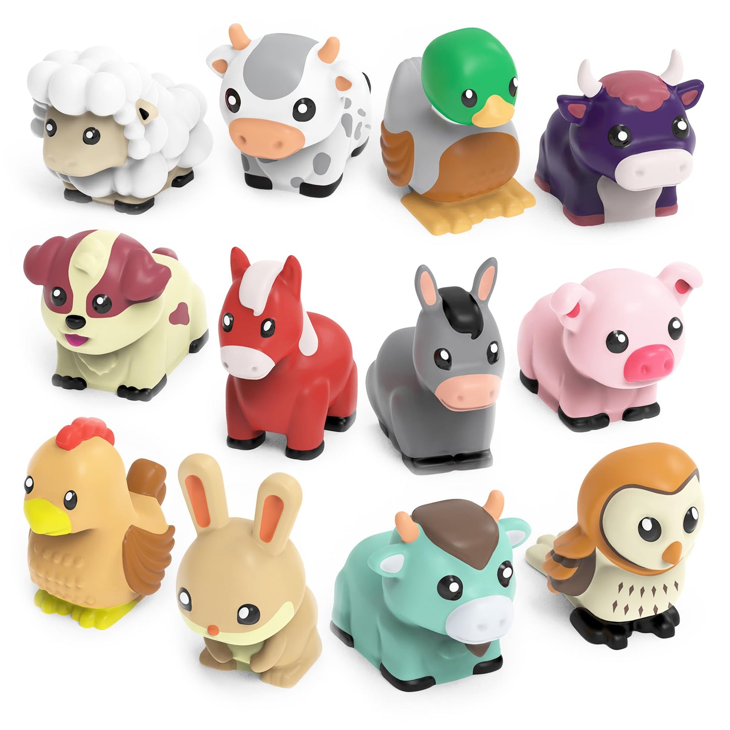 HotTub Works® Barnyard™ Mold Free Bath Toys, 6 Pack | Sealed, No Hole Bath Toys Design Keeps Moisture Out | Soft, Squeezable & Float on Water | Farm Animals Baby & Toddler Bathtub Toys | Baby Pool Toys