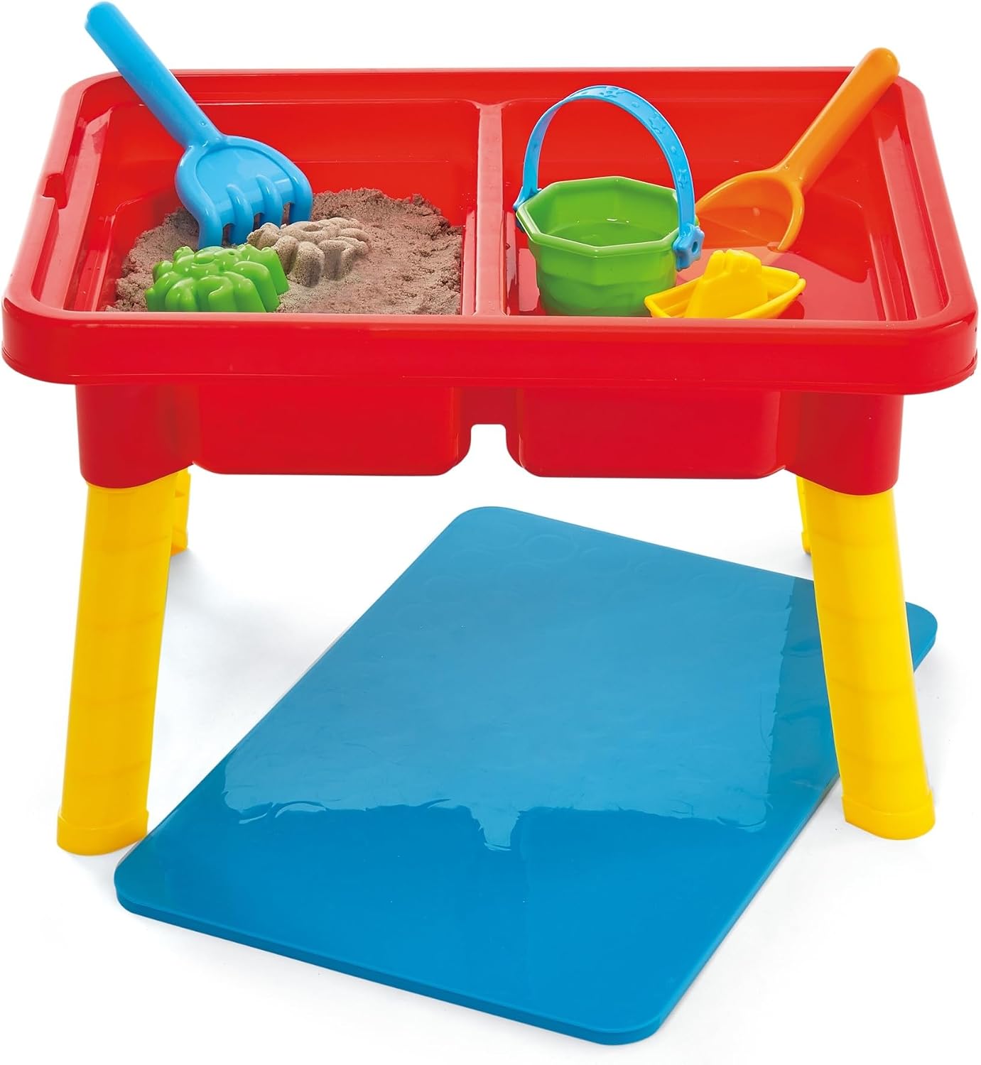 HotToddler Sensory Kids Table with Lid | Sensory Bin | Kidoozie | Mega Block Compatible Lid | Indoor Outdoor Use , Red, G02521 17 x 12.5 x 11 inches