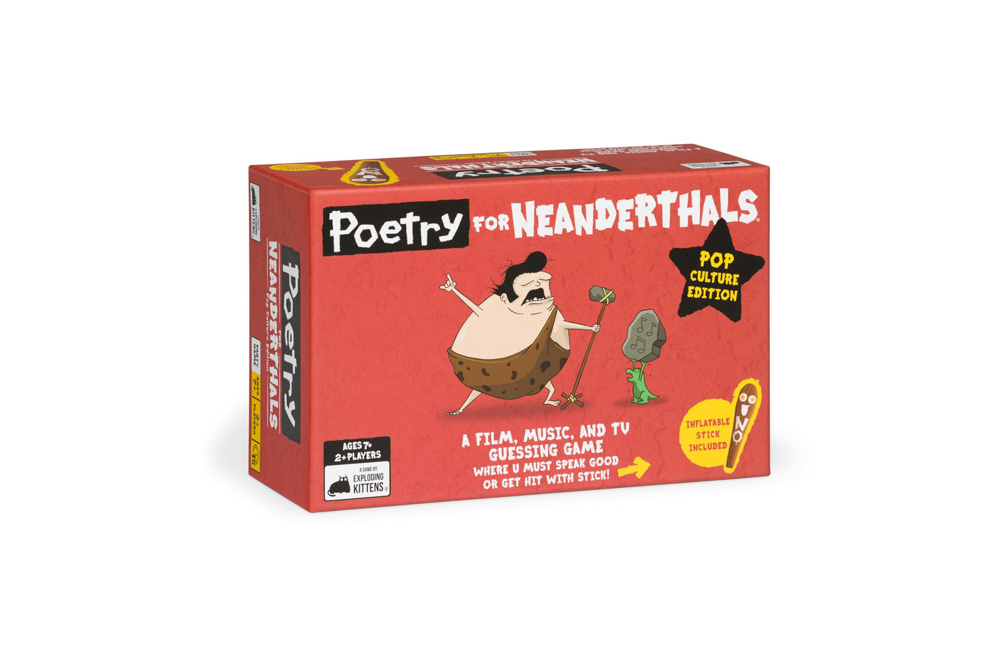 HotExploding Kittens Poetry for Neanderthals 2-6 Players, Ages 7+ | Be a Neanderthal poet! Give one-syllable words and phrases so friends guess the word in this quick-to-learn viral party game.