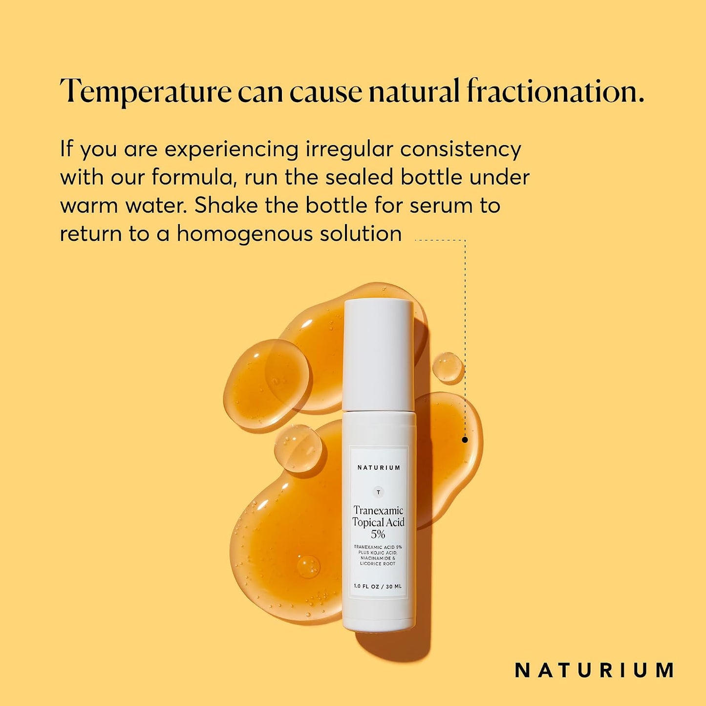 HotNaturium Tranexamic Topical Acid 5%, Face & Skin Care, with Kojic Acid, Niacinamide & Licorice Root, 1 oz