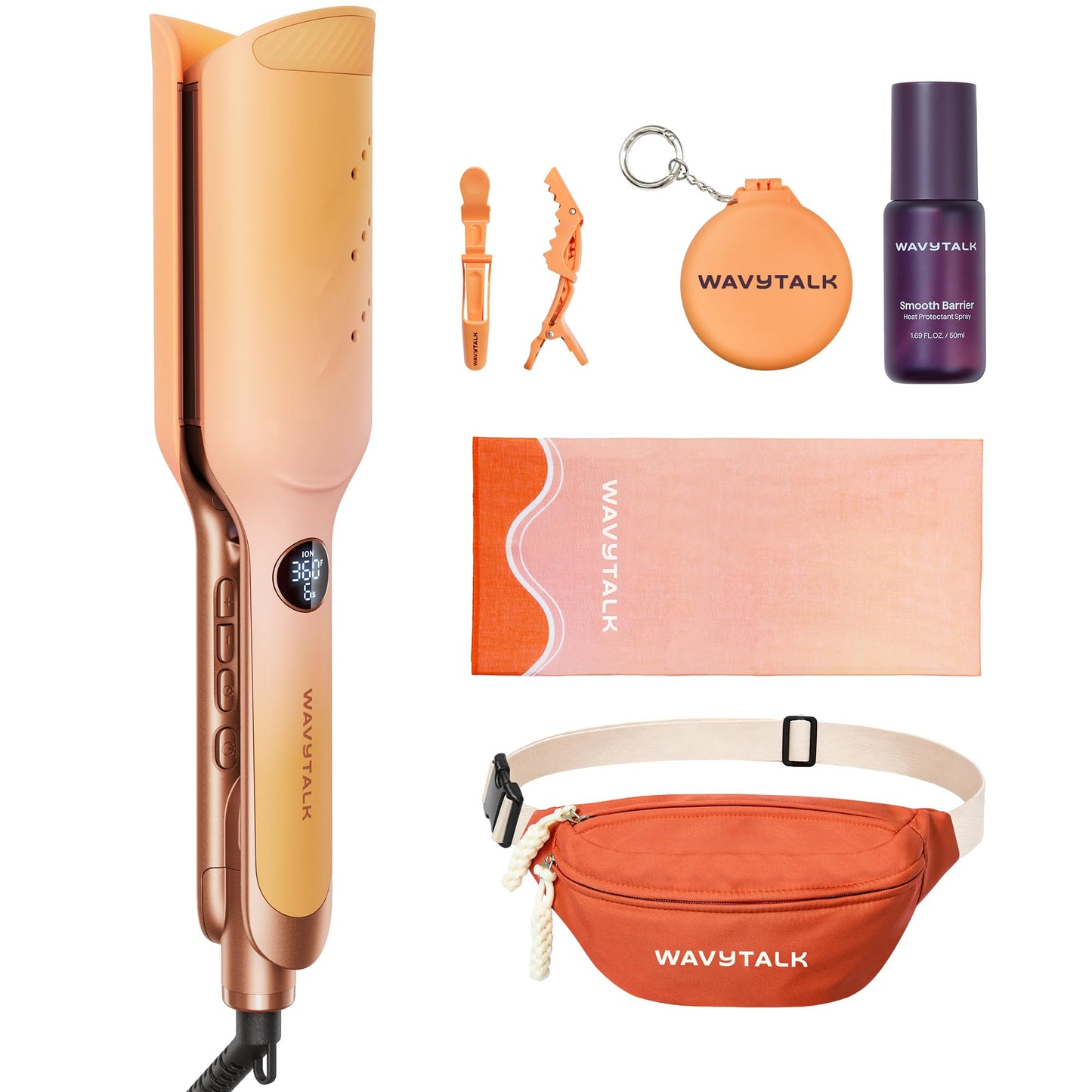 HotWavytalk Power Wave Hair Crimper, Curling Iron Hair Crimper Waver, Ventilation Design for Less Damage, Ionic Reduces Frizz, Effortless-Waver, Dual Voltage Crimping Iron, Pink