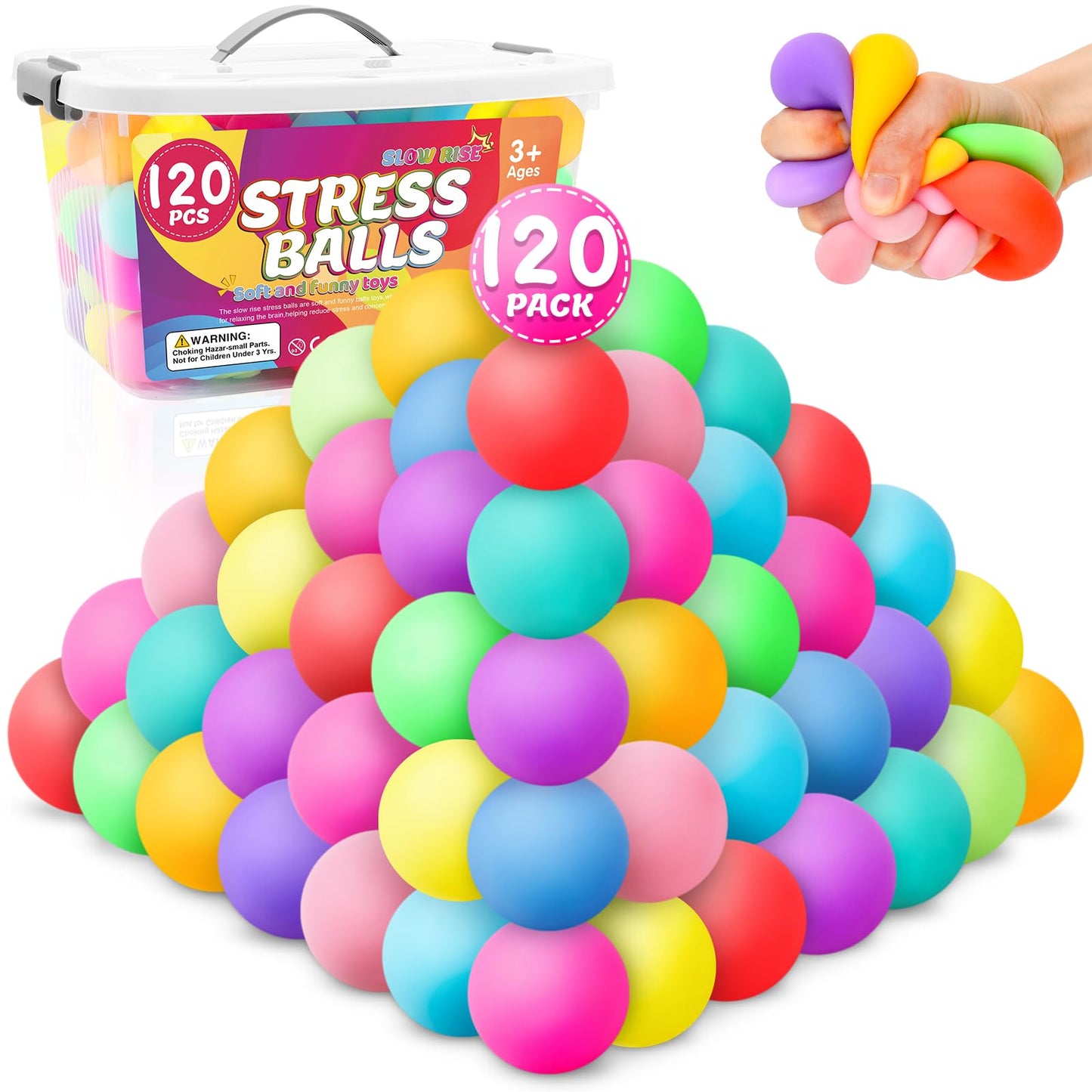 Hot12 Pack Slow Rising Stress Ball,Stress Balls for Kids Adults,Stretchy Fidget Toys for Stress Relief,Hand Therapy Sensory Squishy Ball, Squishy Toys for Kids, Classroom Prize Box Party Favors