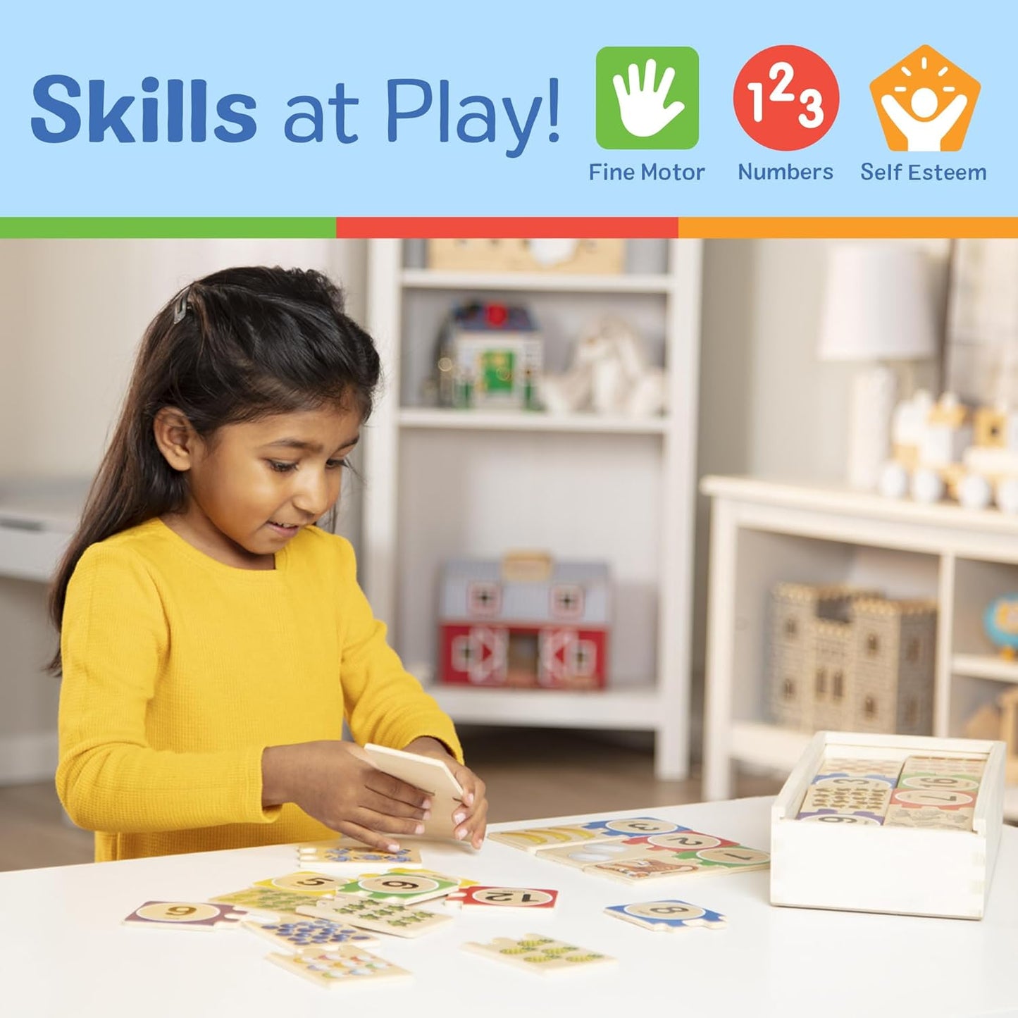 HotMelissa & Doug Self-Correcting Wooden Number Puzzles with Storage Box (40 pcs)
