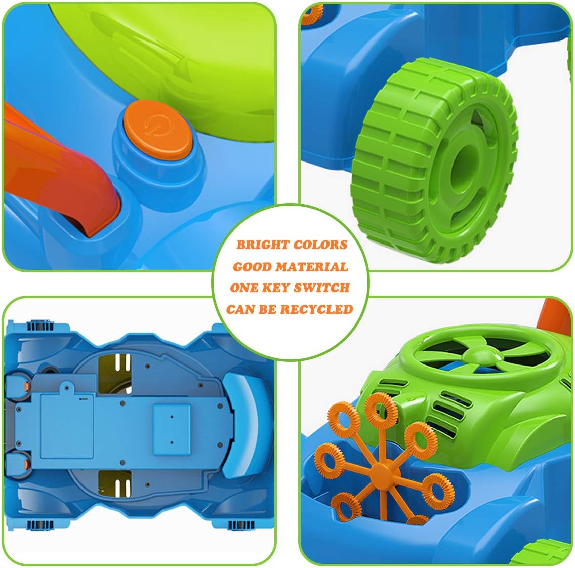 HotLydaz Bubble Lawn Mower for Toddlers 1-3, Kids Bubble Machine for 1-Year-Old Boys Toy Gifts, Gardening Easter Basket Stuffers Birthday Toys, Push Summer Outdoor Toys for Preschool Baby Boys Age 1 2 3