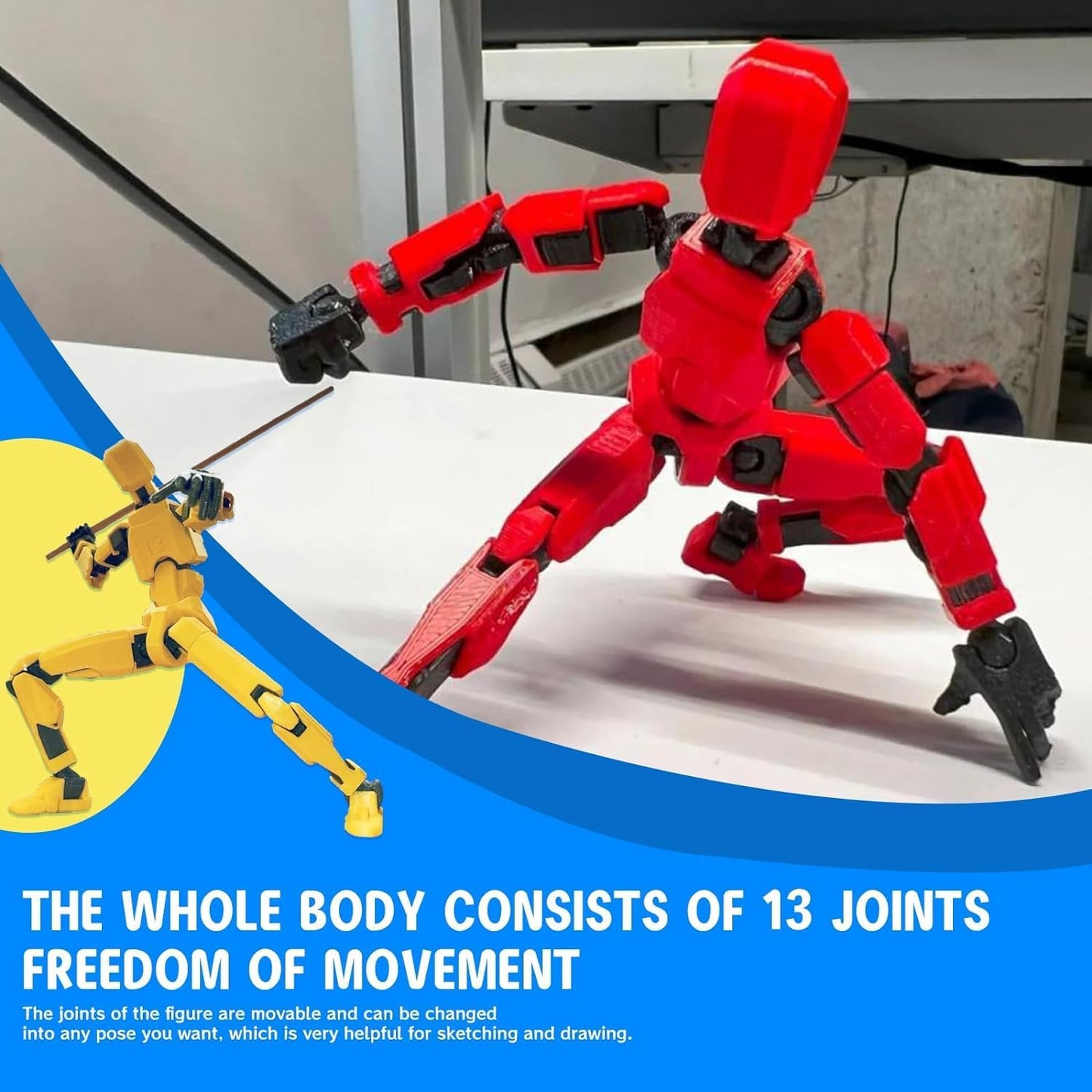 Hot MerryXD 6 Pack Assembly Completed T13 3D Action Figure,Dummy Nova Titan Lucky 13 Action Figure 3D Printed Multi-Jointed Movable Toy