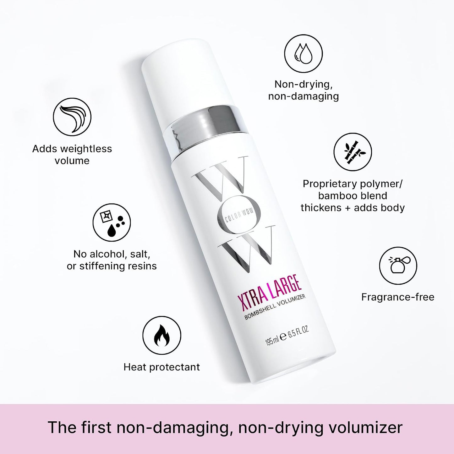 HotCOLOR WOW Xtra Large Bombshell Volumizer, Alcohol-Free Hair Volumizer for Lasting Volume and Thickness