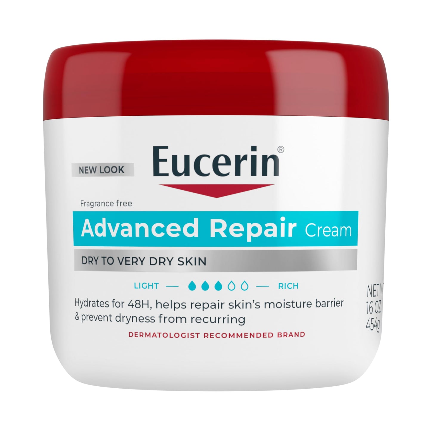 HotEucerin Advanced Repair Lotion, Urea Enriched, Unscented Body Lotion for Dry Skin With Triple Moisturizing Complex, 16.9 FL OZ Bottle