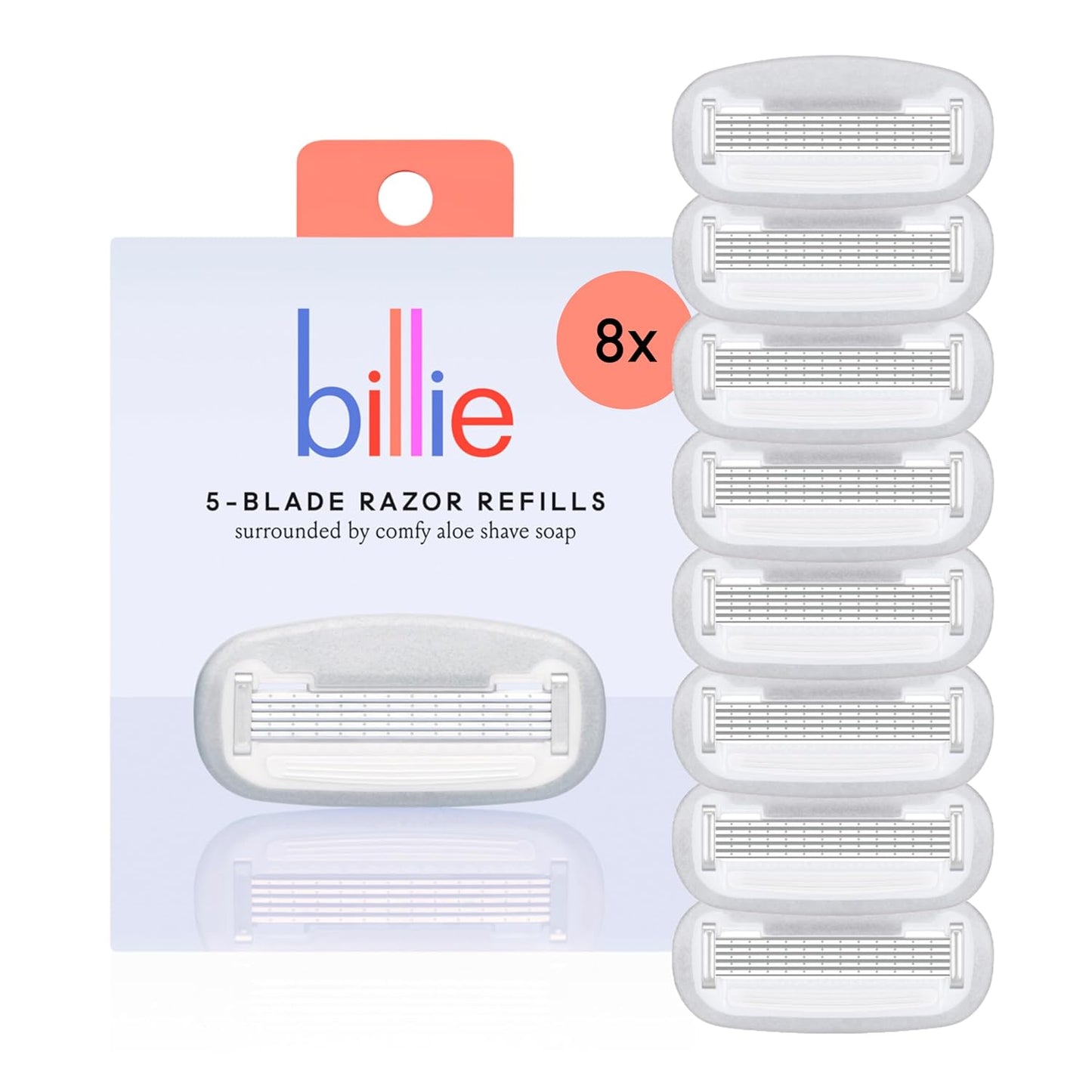 HotBillie Women’s Razor Refill Blades 5-Blade Cartridges - 8 count