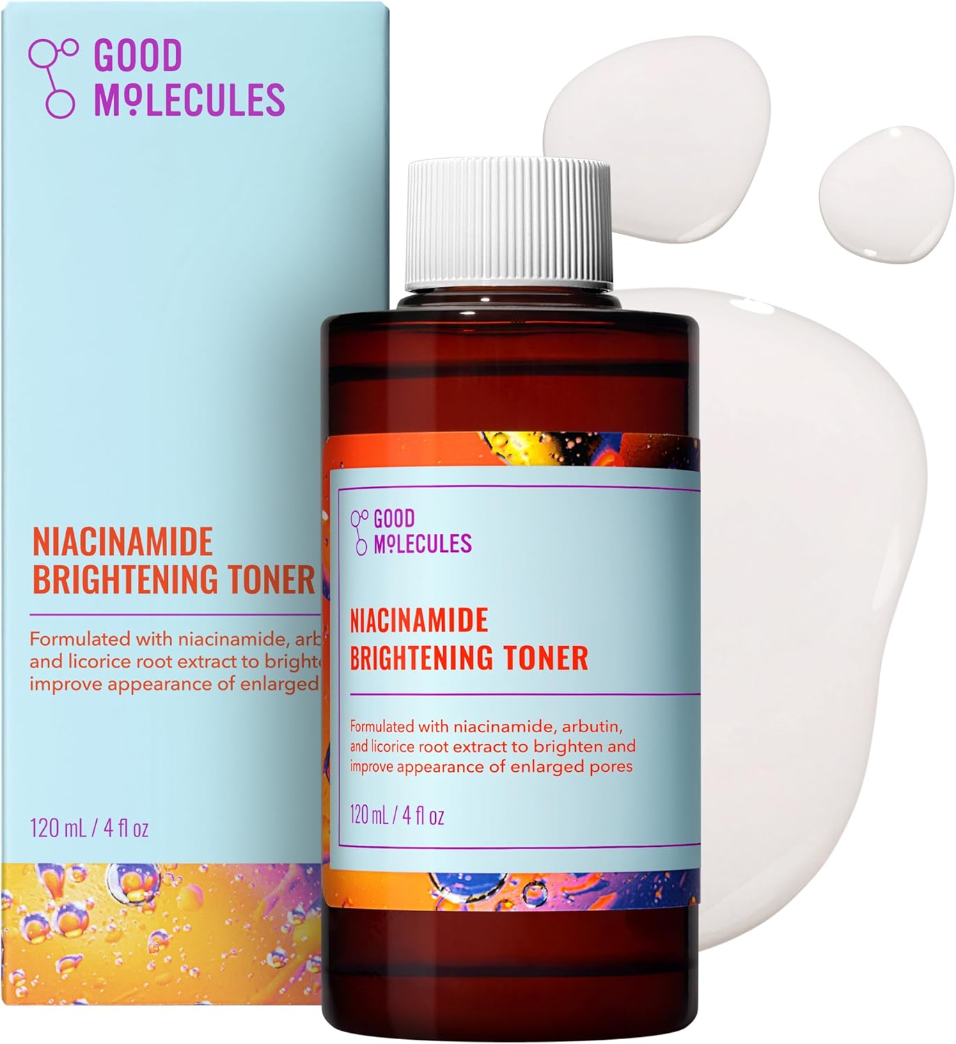 HotGood Molecules Niacinamide Brightening Toner - Toner for Face with Niacinamide and Arbutin for Skin Tone Balancing - Minimizes the Look of Pores, Facial Skin Care