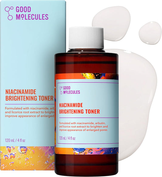 HotGood Molecules Niacinamide Brightening Toner - Toner for Face with Niacinamide and Arbutin for Skin Tone Balancing - Minimizes the Look of Pores, Facial Skin Care