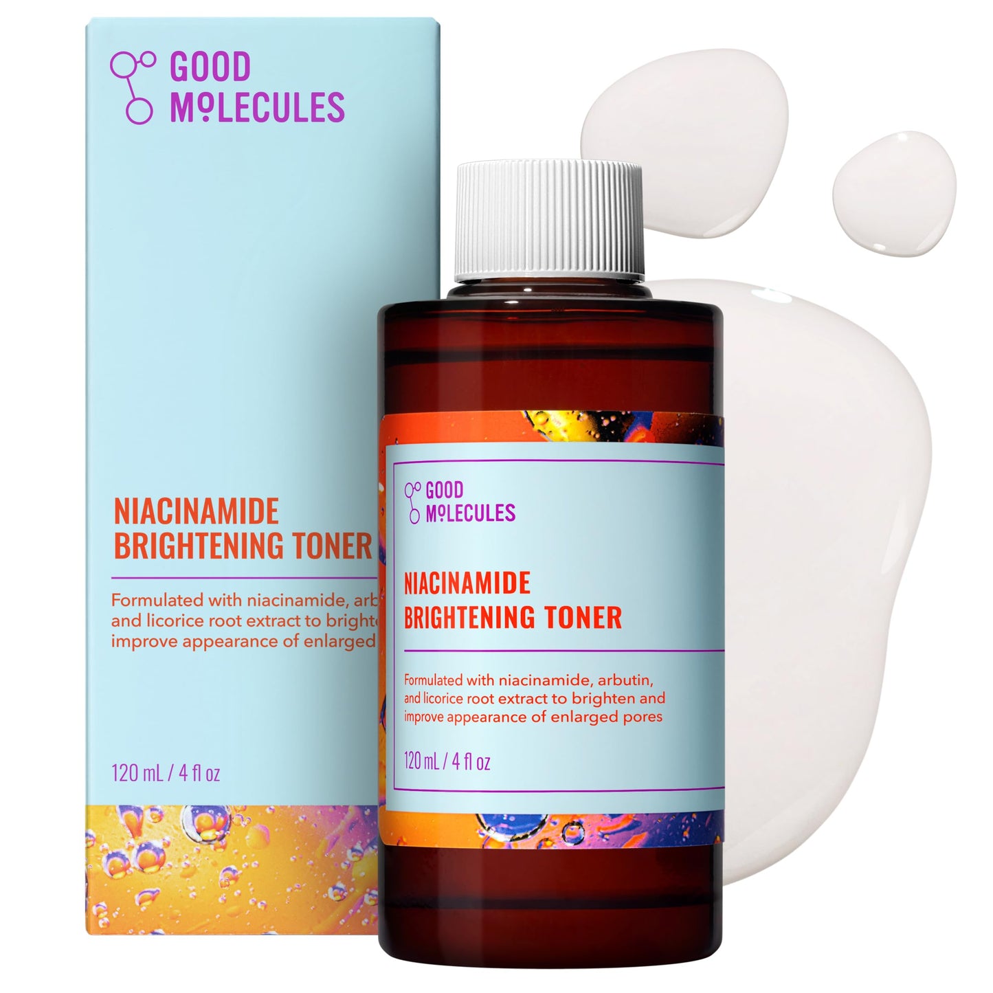 HotGood Molecules Niacinamide Brightening Toner - Toner for Face with Niacinamide and Arbutin for Skin Tone Balancing - Minimizes the Look of Pores, Facial Skin Care