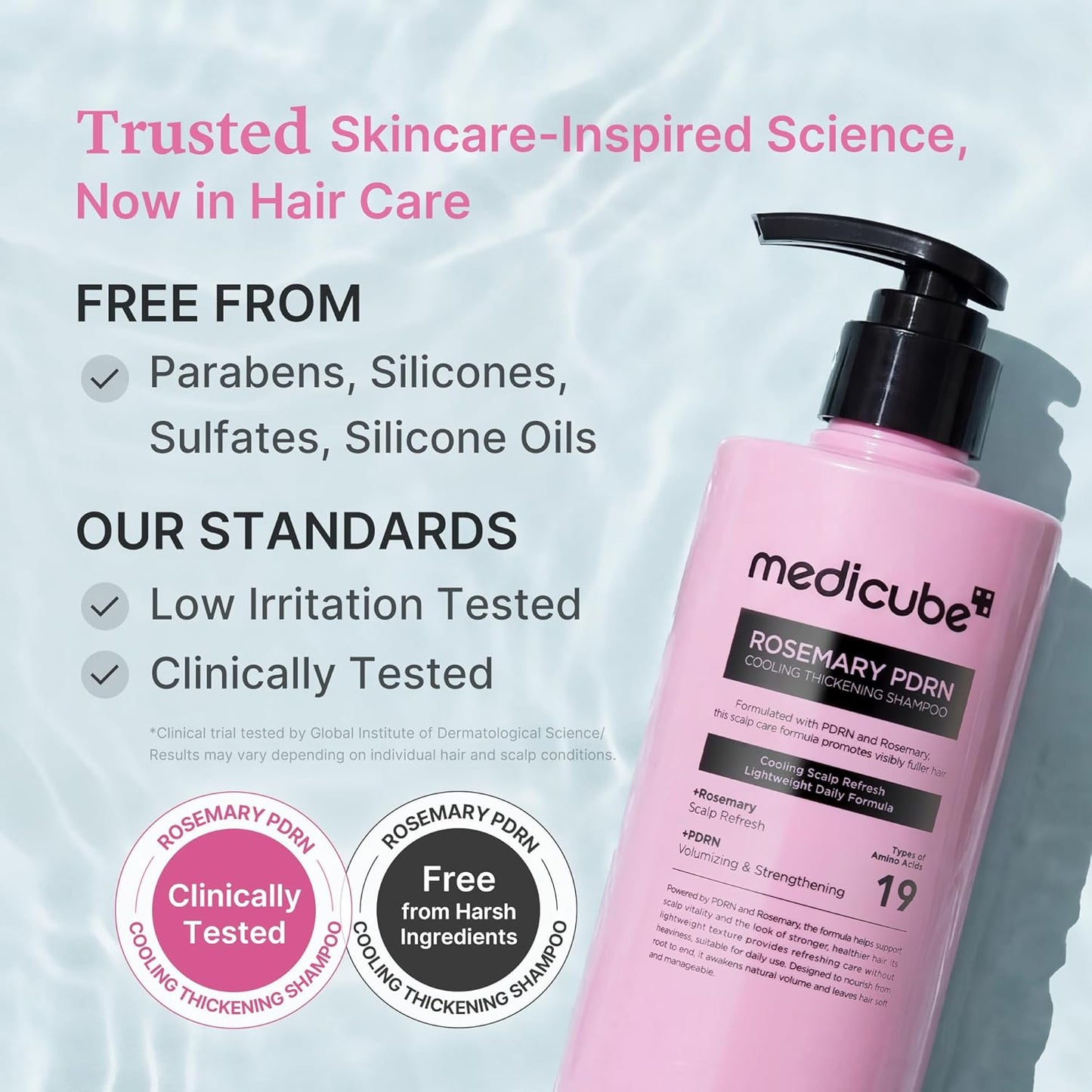 Hotmedicube Rosemary PDRN Clarifying Thickening Shampoo | Cooling, Clarifying Care for Thinning, Weak & Flaky Hair | Amino Acid Complex for Stronger, Thicker-Looking Hair | Korean Hair Care, 13.52 fl.oz