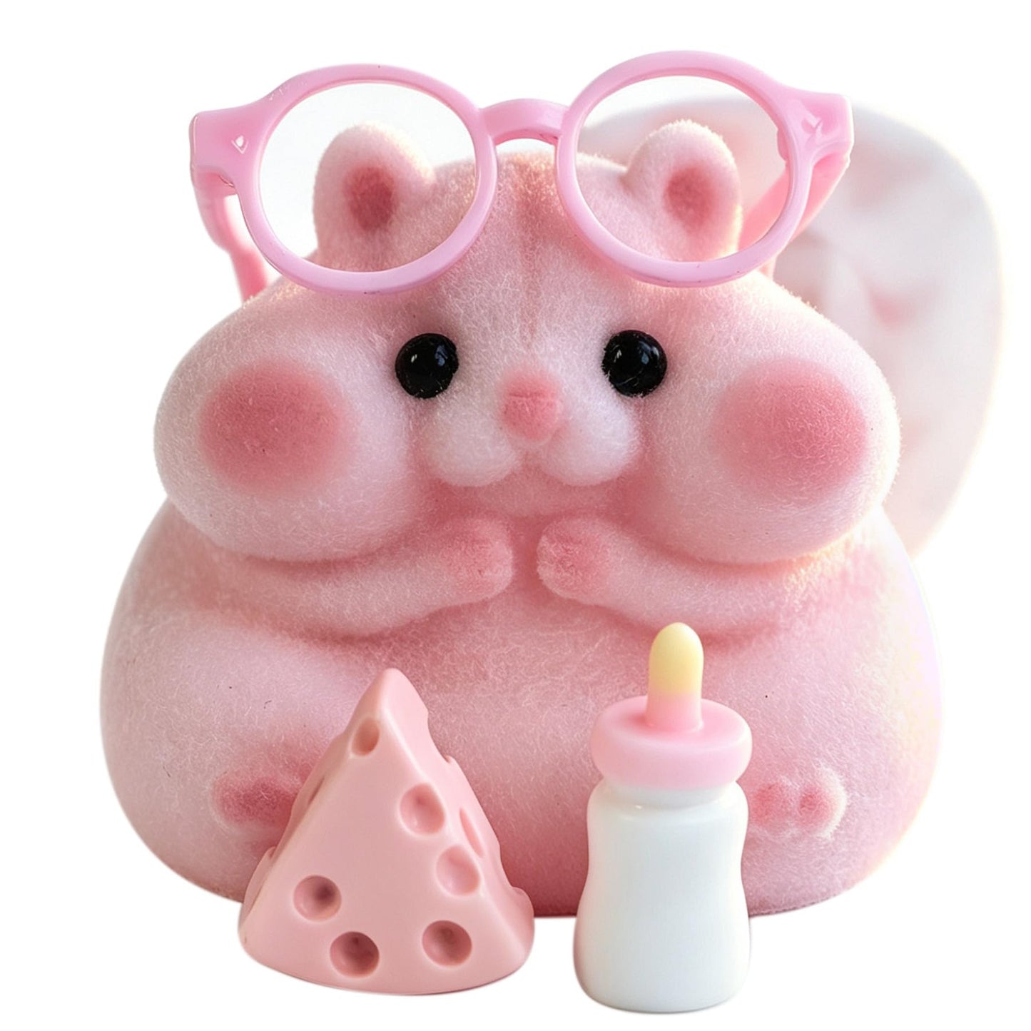 HotHandmade Taba Squishy Hamster Toy, Cute Squishy Hamster Fidget Toy, Realistic Hamster Toy, Soft Silicone Mochi Furry Toy, Stress Relief Gift for Adults & Kids, Sensory Anxiety Plushie (Pink)