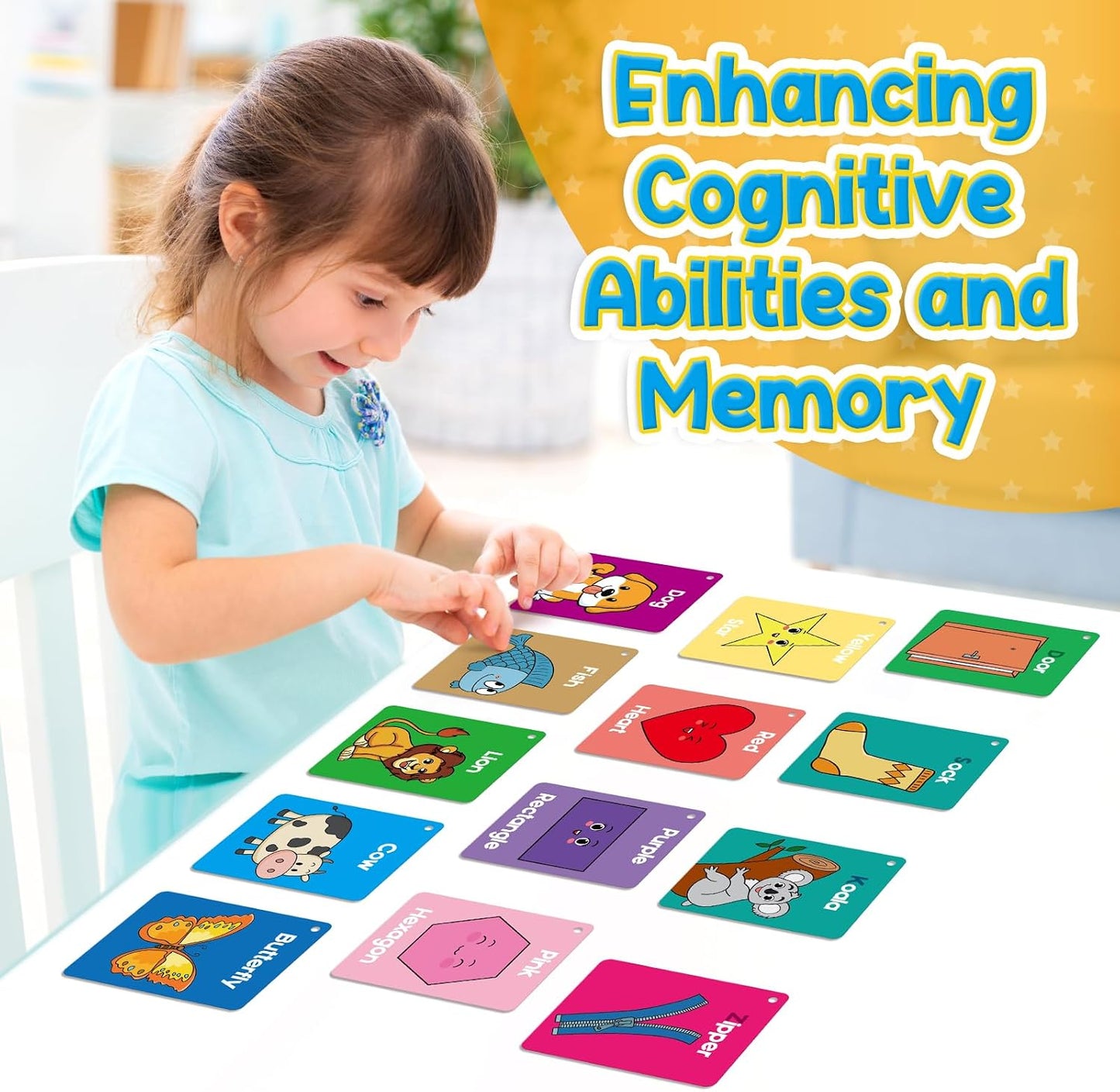 Hot Torlam Toddler Flash Cards Baby Cognitive Flashcards for Kids, Learning Alphabet, Numbers, Shapes & Colors, Animals, First Words, Body Parts, Foods, Preschool Kindergarten Activities Educational Toys