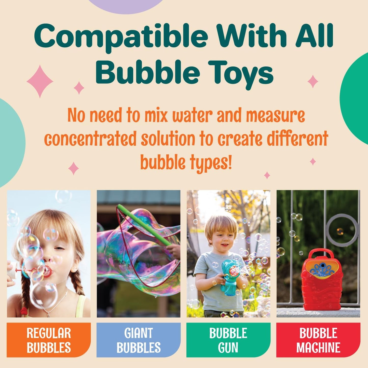 Hot64 oz Iridescent Bubble Solution Refill | Non-Toxic Pre-Mix Bubble Refill Solution No Mixing or Measuring Required | Bubbles for Kids | Bubbles Bulk | Bubble Machine Solution | Giant Bubble Solution