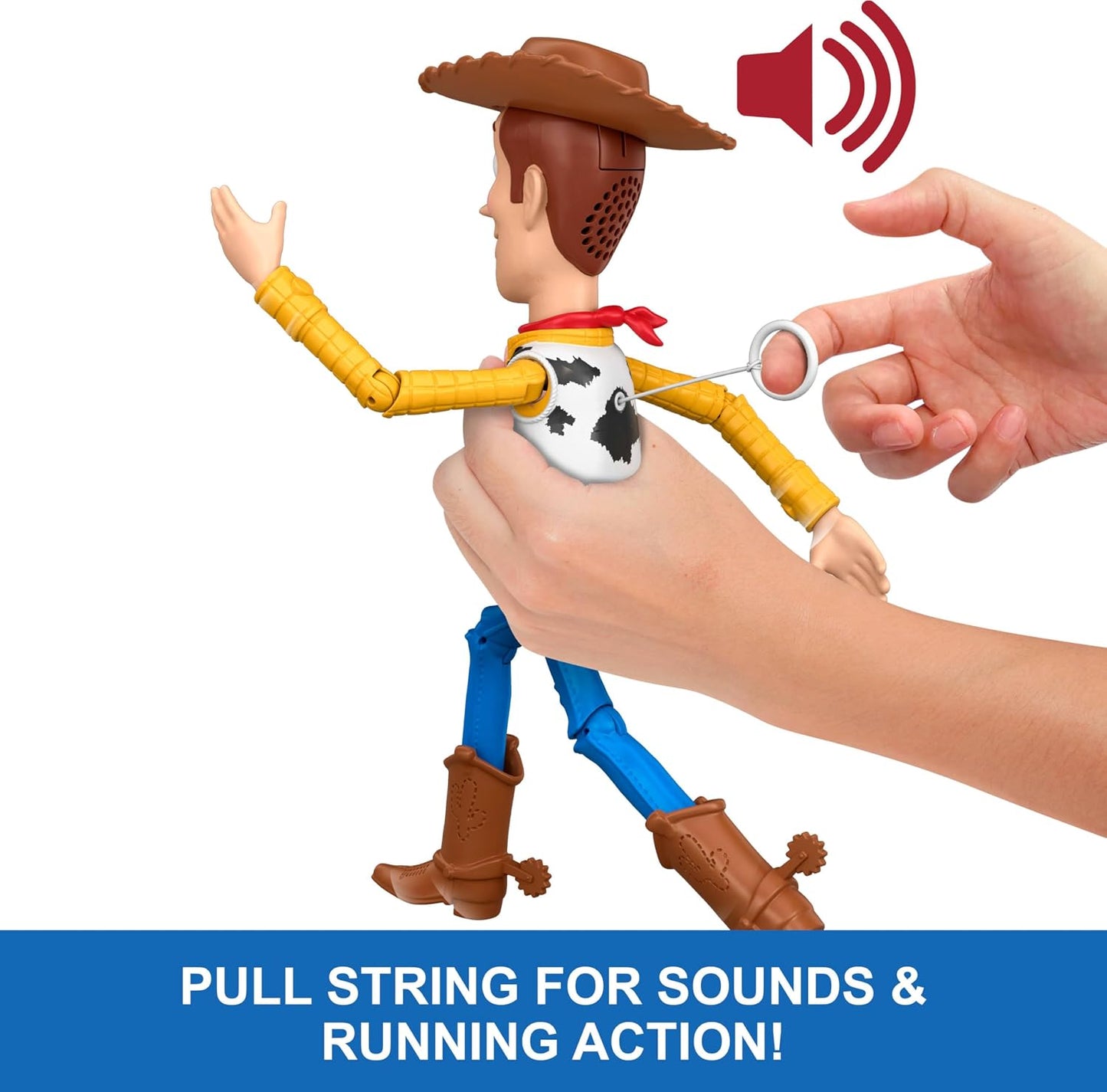 Hot Mattel Disney and Pixar Toy Story 5 Running Woody | 12-inch Action Figure with 50+ Movie Phrases & Sounds, Movie-Accurate, English Language