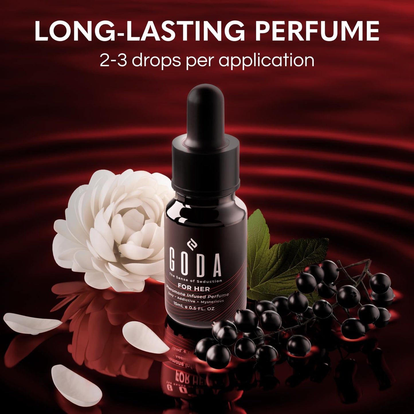 HotGODA Pheromones Perfume for Women – The Original – Long-Lasting Women's Fragrances with Jasmine and Rose, Vegan & Cruelty-Free – 15ml/0.50 fl. oz