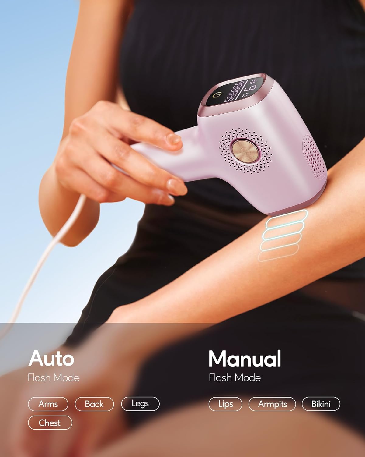 HotINNZA IPL Hair Removal with Ice Cooling Care Function for Women,Long-Lasting Results,999,999 Flashes Painless Hair Removal, Hair Removal Device for Armpits Legs Arms Bikini Line,Corded