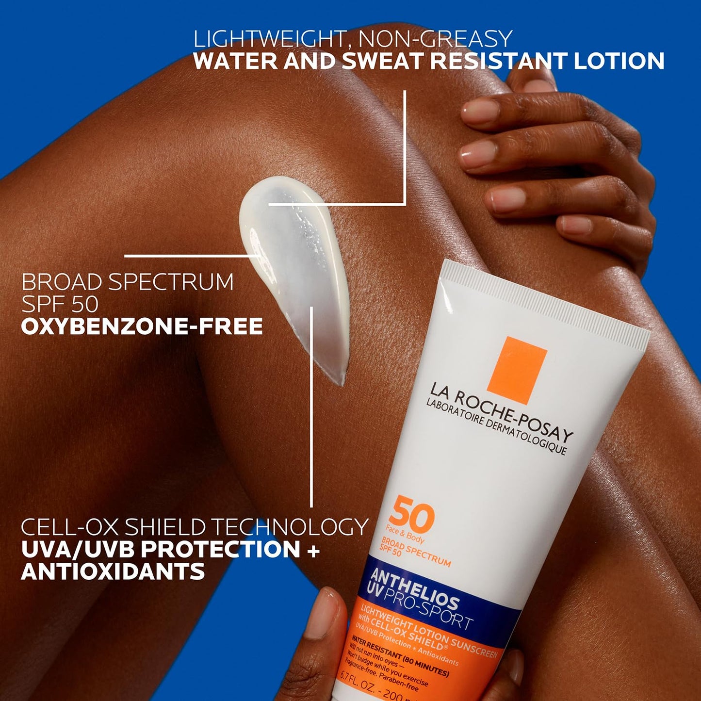 HotLa Roche-Posay Anthelios UV Pro-Sport Sunscreen for Face & Body, Water & Sweat Resistant, Invisible Broad Spectrum Sunscreen, Lightweight & Breathable Skin Sun Protection