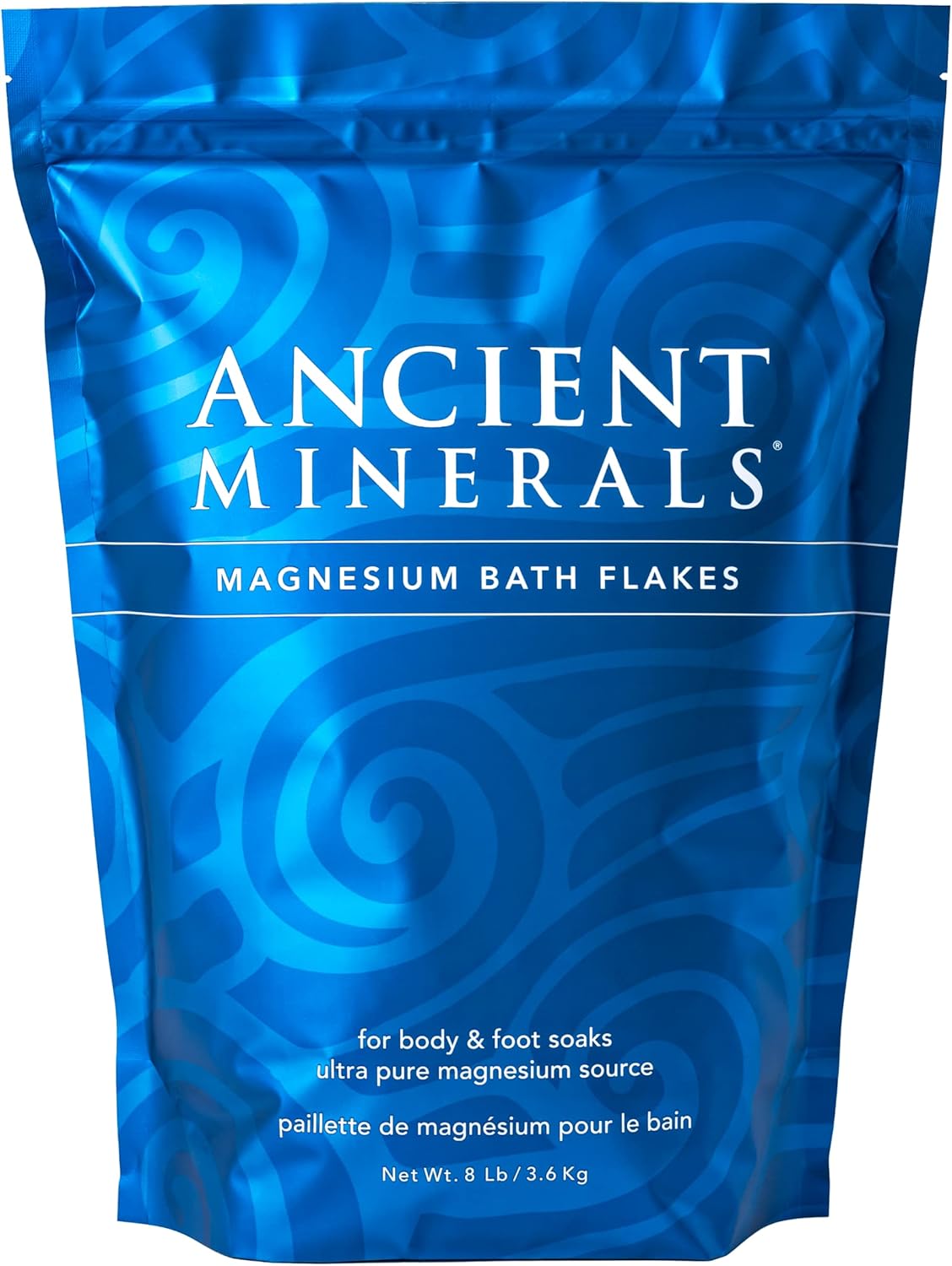 HotAncient Minerals Magnesium Bath Flakes – Pure Zechstein Magnesium Chloride for Soaking and Whole-Body Replenishment, 8 lb Bag