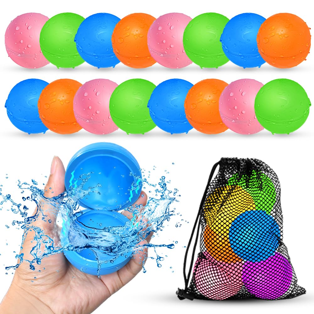 Hot12Pcs Reusable Water Balloons, Pool Beach water Toys for Boys and Girls, Outdoor Summer Toys for Kids Ages 3-12