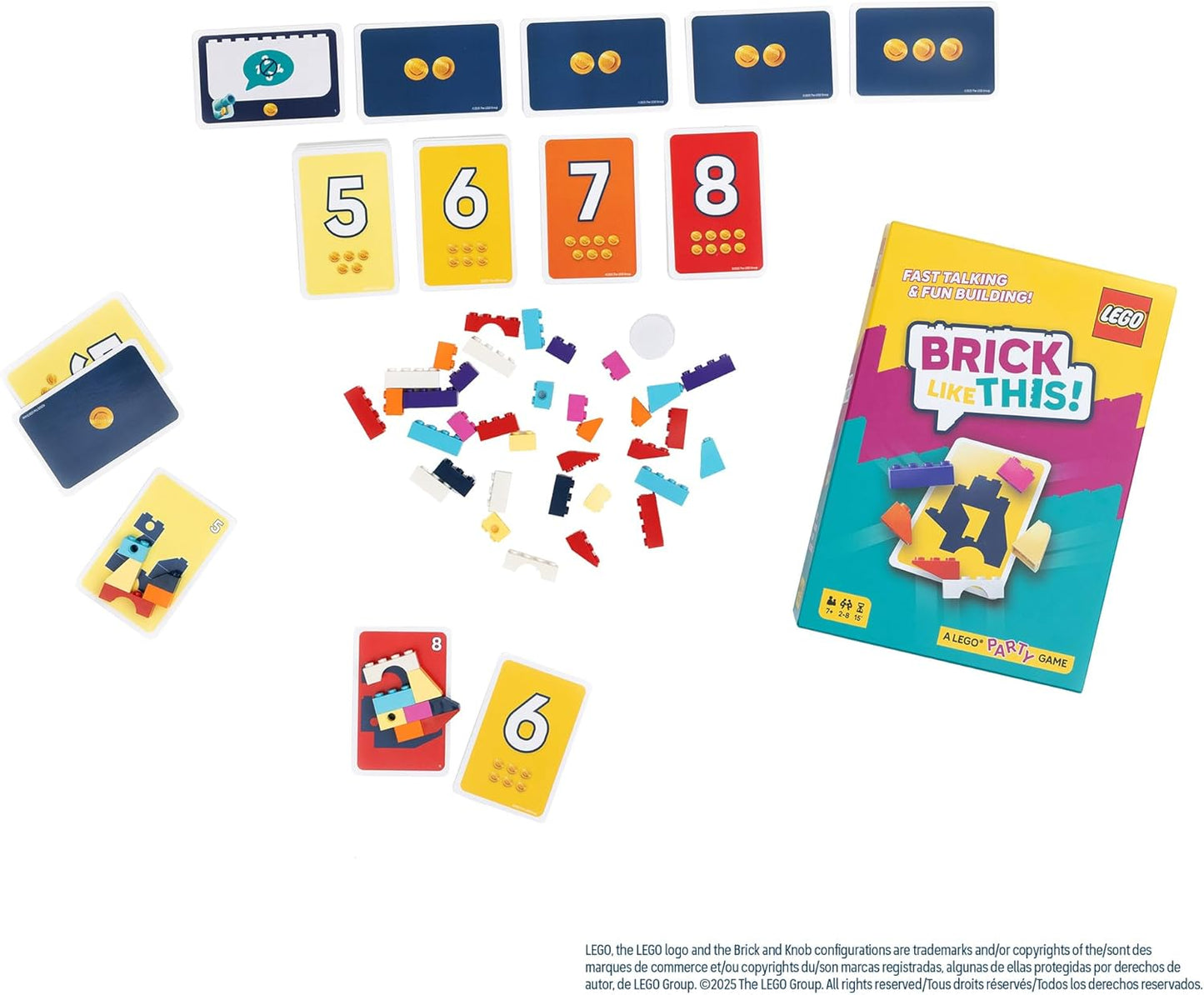 HotAsmodee Brick Like This! The Official Lego Party Game - A Fast, Fun Building Game for Families, Kids, Teens & Adults, Ages 7+, 2-8 Players, 15 Minute Playtime