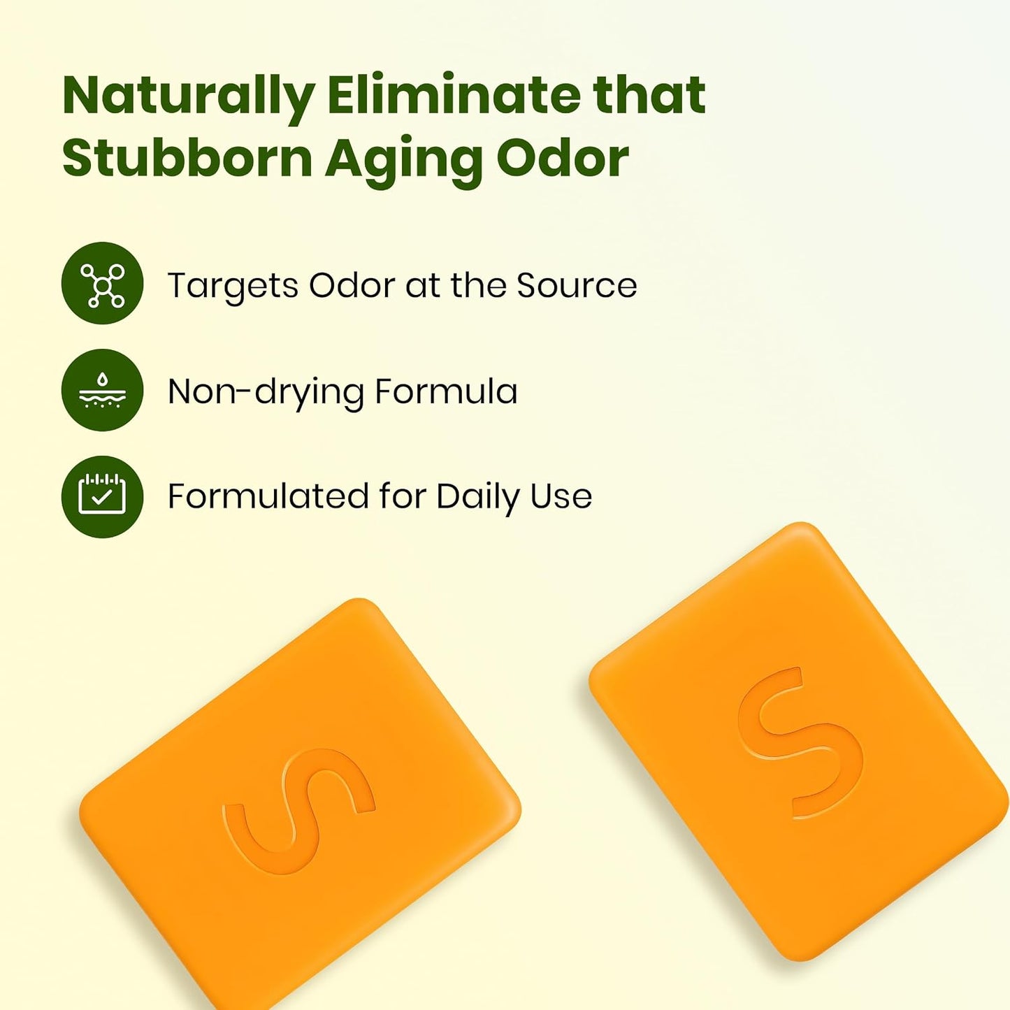 HotJapanese Persimmon Cleanser Bar 2 Pack Bundle for Body Odor, Solution for Old People Smell - Natural Ingredient Body Bars, Organic Formula, Skin Care, Cleansing Hygiene 1 oz