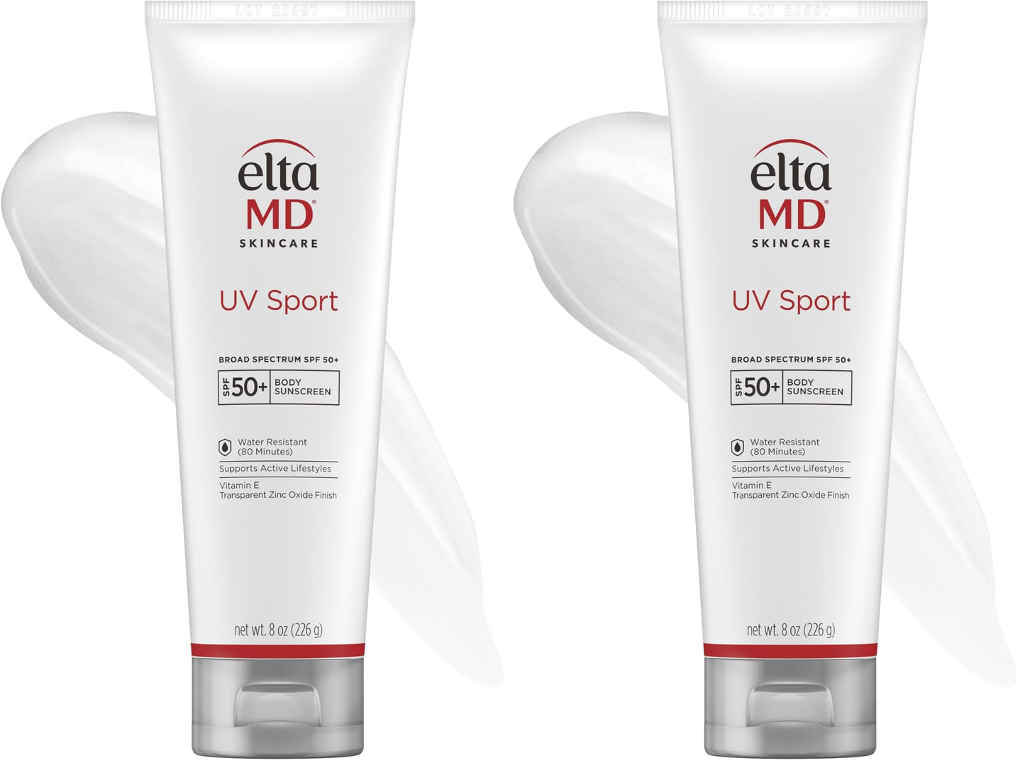 HotEltaMD UV Sport Sunscreen Lotion SPF 50 - Face and Body Sunscreen SPF 50, Water & Sweat Resistant, Zinc Oxide Formula for Active Lifestyles