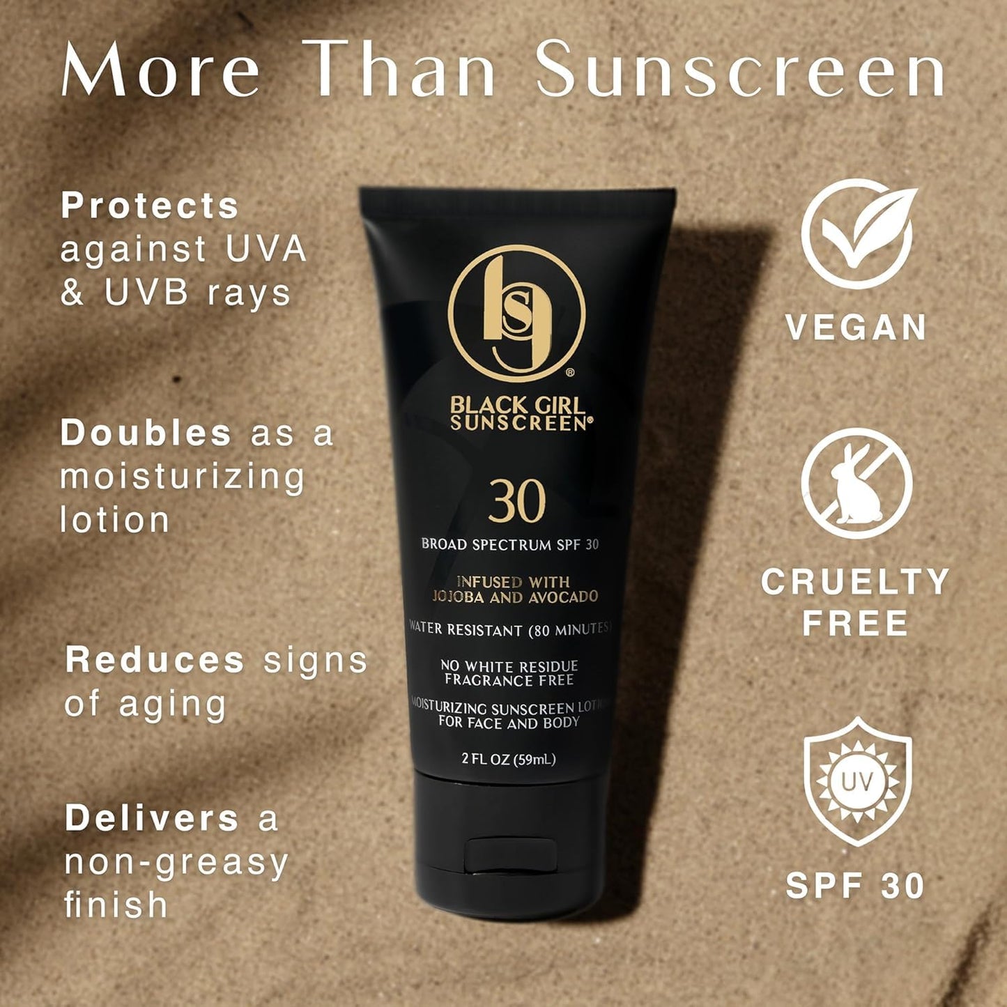 HotBlack Girl Sunscreen - Face & Body Moisturizing Sunscreen Lotion SPF 30 for Melanin Rich Skin, Leaves no White Cast (SPF-30-4oz)