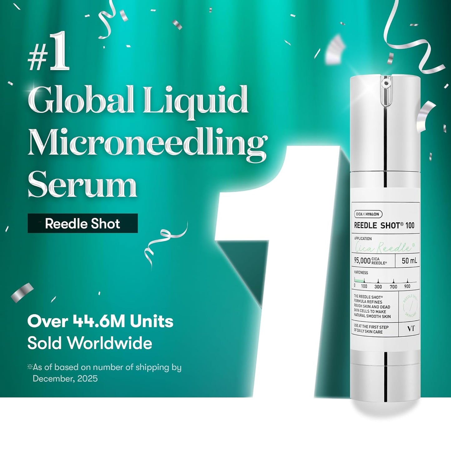 HotVT COSMETICS CICA Reedle Shot 100, Spicule Microneedling Serum for Pore Care & Exfoliation, Exosome, Centella Asiatica for Glass Skin, Skin Texture, Korean Liquid Skin Booster (1.69 Fl Oz / 50ml)