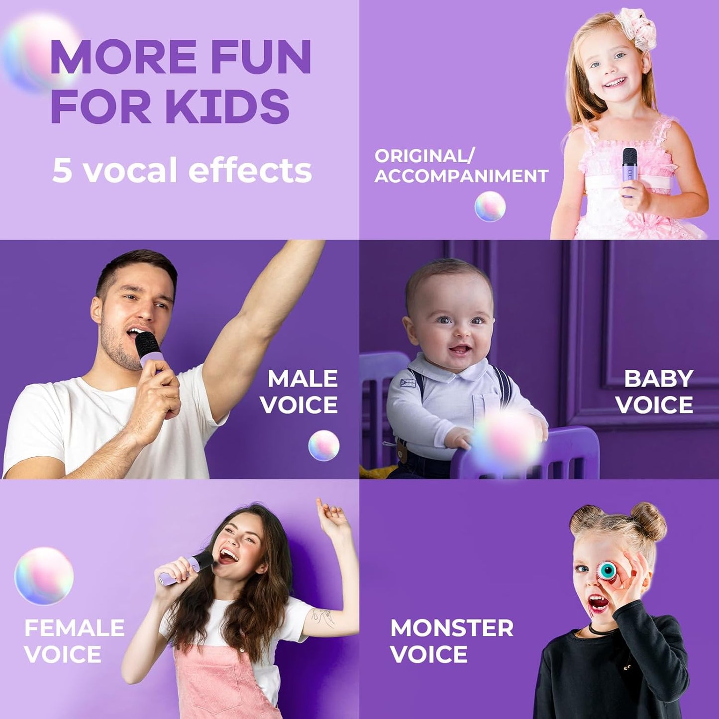HotYLL Karaoke Machine for Kids, Portable Mini Speaker with 2 Wireless Microphones, TOP Kids Gifts for Girls Ages 3, 4, 5, 6, 7, 8, 9, 10+ Years Old, 4-12th Birthday Singing Present Toy Party (Purple)
