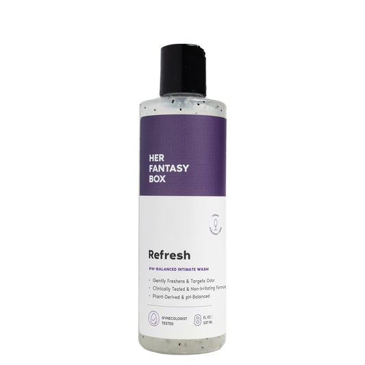 HotHer Fantasy Box | Refresh pH Balancing Shower Gel - Natural Feminine Hygiene Solution for Gentle Cleansing, Odor Control, and Skin Nourishment - pH-Balanced Formula for All Skin Types (8 oz)