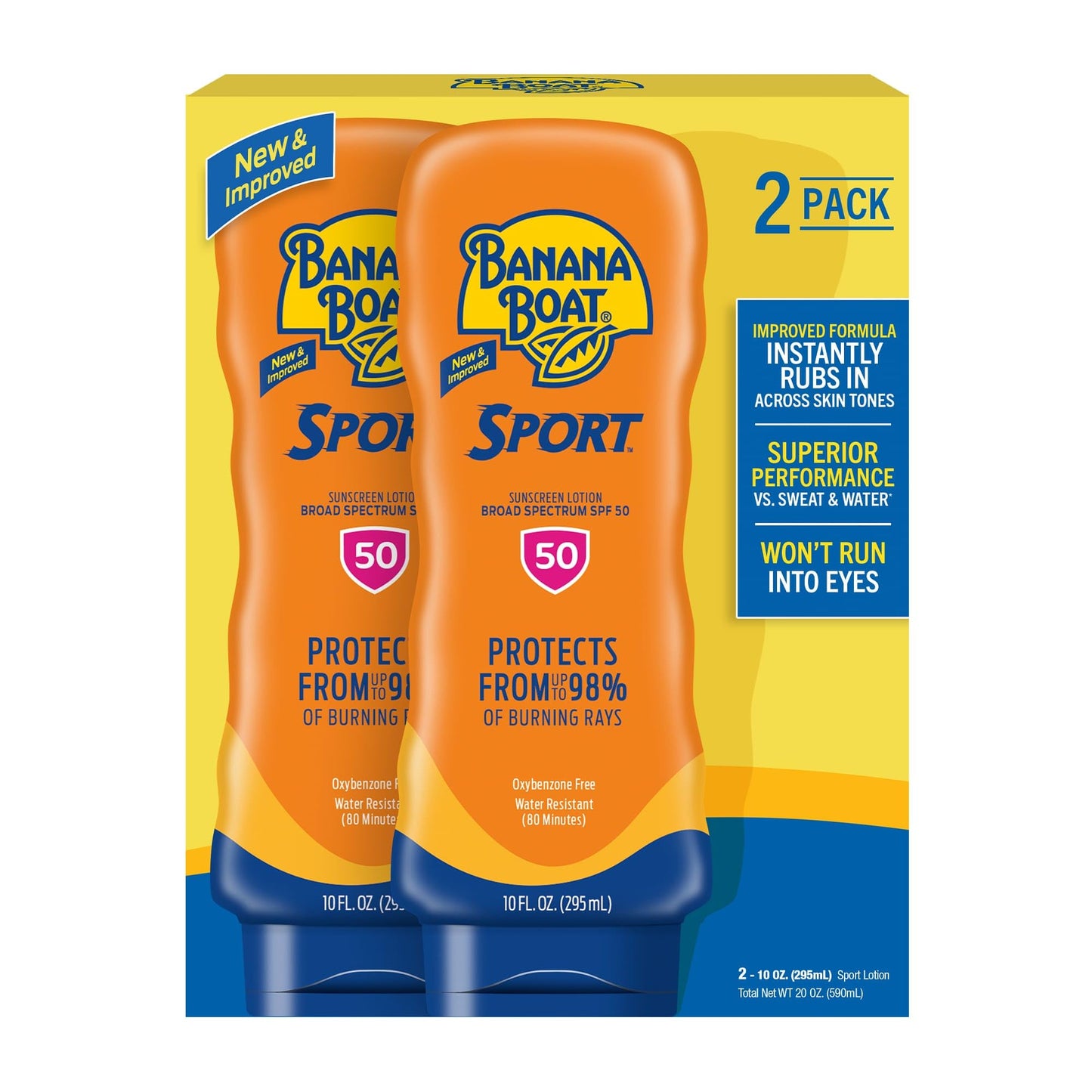 HotBanana Boat Sport Ultra SPF 50 Sunscreen Lotion, 12oz | Banana Boat Sunscreen SPF 50 Lotion, Oxybenzone-Free, Sunblock, Family Size, 12oz (Pack of 1)