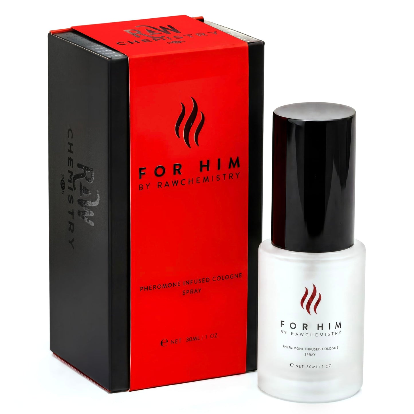 Hot Pheromone Infused Cologne for Men - For Him 1 oz Spray by RawChemistry | Long Lasting Perfume for Men, Mens Body Spray, Premium Cologne Oil Notes, Fine Fragrances for Men, All Day Daily Use, 1 Oz