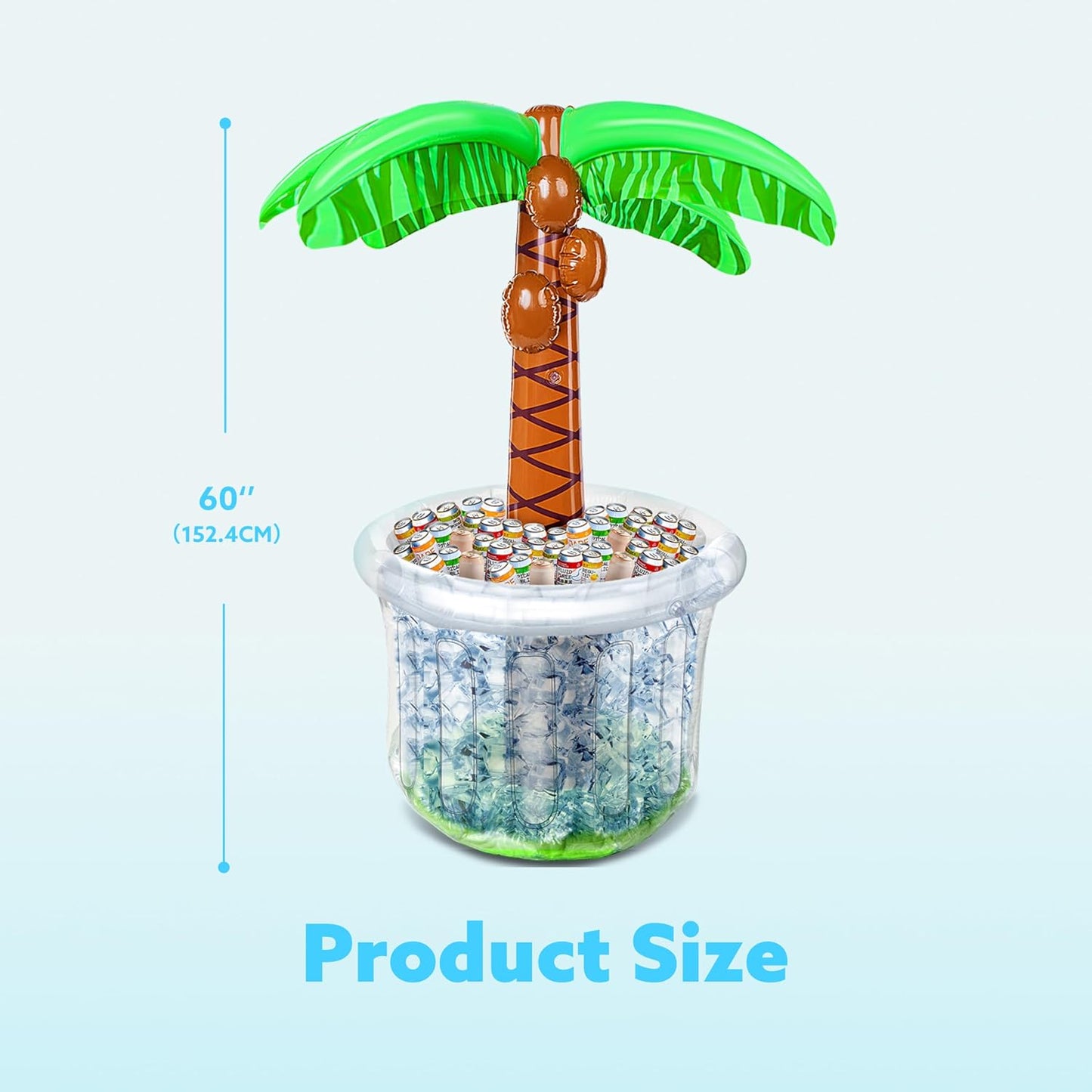 HotJOYIN 60" Inflatable Palm Tree Cooler, Beach Theme Decor, Pool Party Decorations, Luau Hawaiian Birthday Party Supplies, Ocean Jungle Tropical Themed Summer Outdoor Drink Cooler