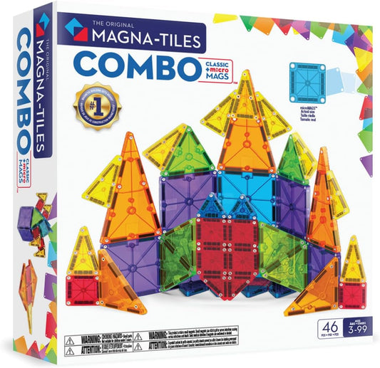 HotMAGNA-TILES® Combo 46-Piece Magnetic Construction Set, The Original Magnetic Building Brand